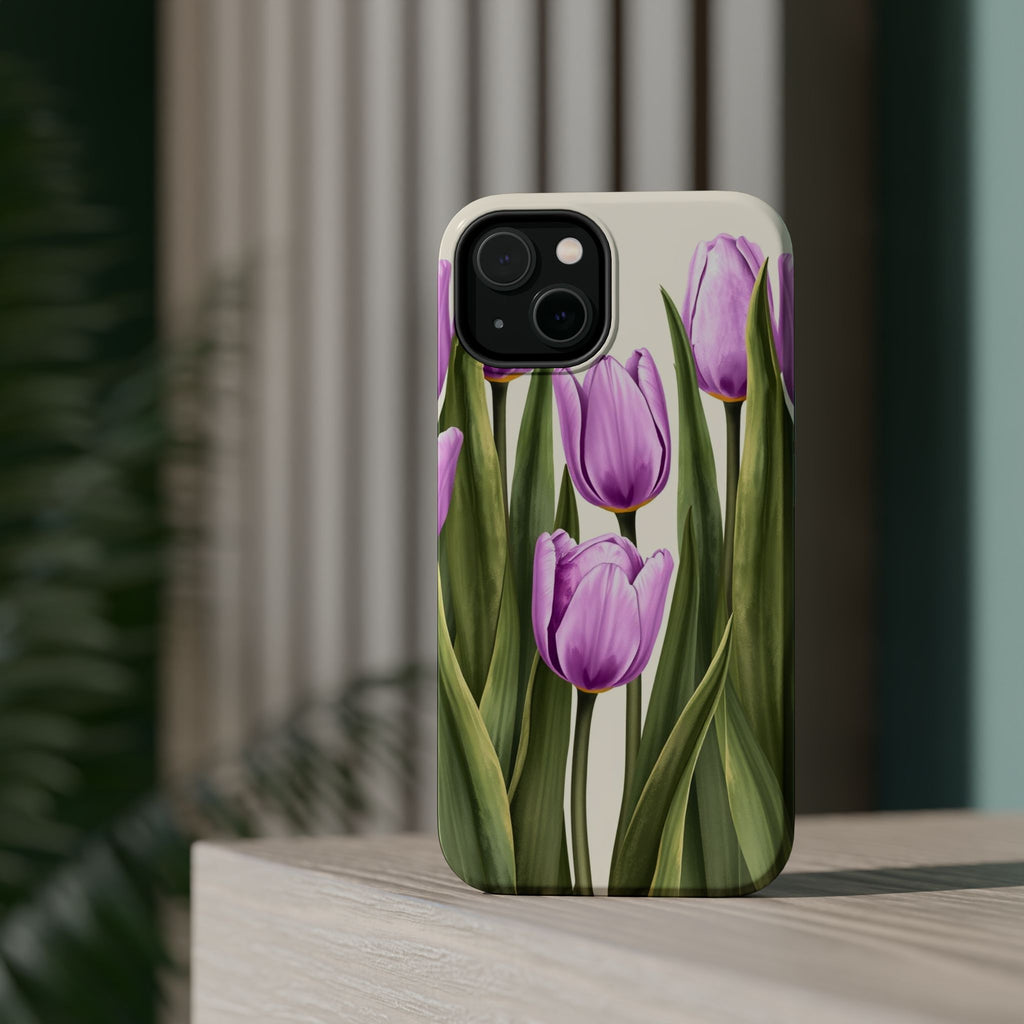 iPhone Tulip Row Electric Art 14 Bold Modern Everyday Snap Case · iPhone Case