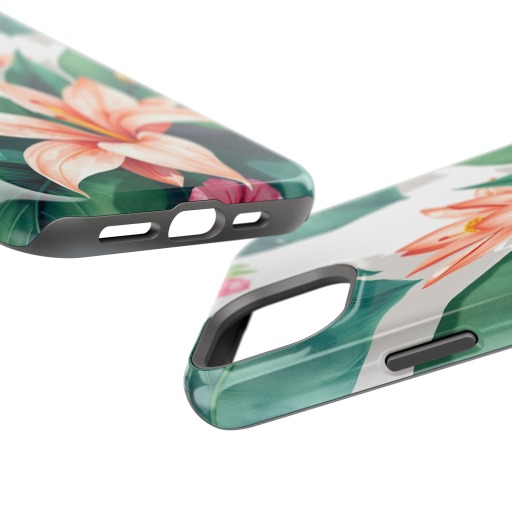 iPhone Tropical Bloom Sage And Ivory Slim Snap Case Gal · iPhone Case