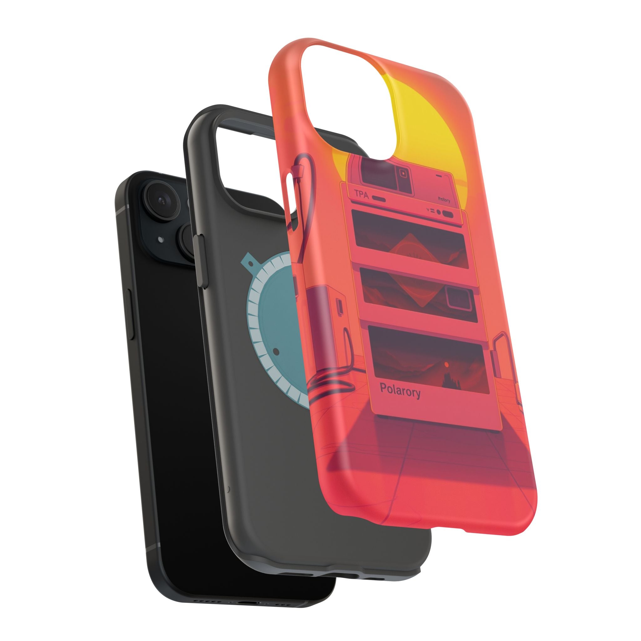 iPhone Polaroid Stack Memory Neon Cyberpunk Slim Everyday Designer Case · iPhone