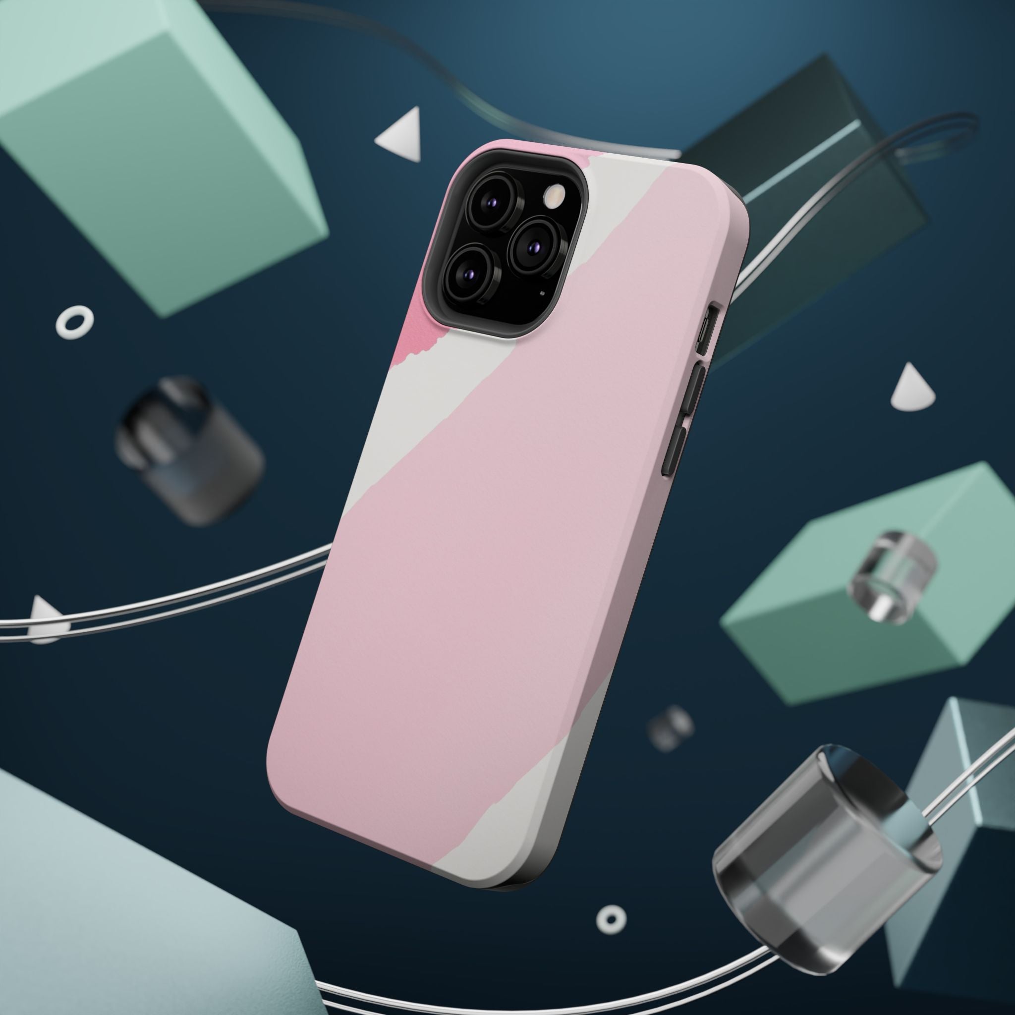 iPhone Rose Pink And Cream Calligraphic Stroke Soft iPhone Finish · iPhone Case