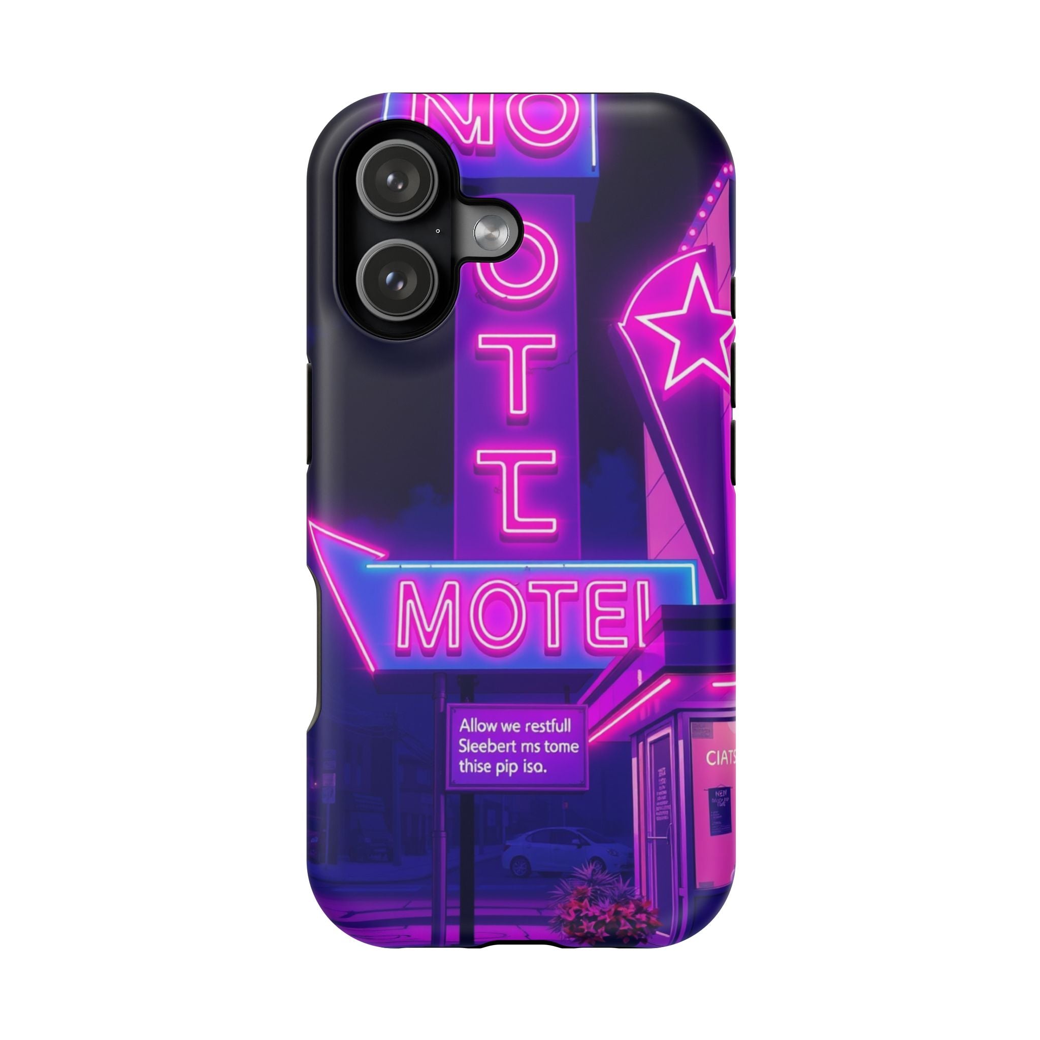 iPhone Neon Sign Motel Enchanted Art Slim Everyday Designer Case · iPhone Case