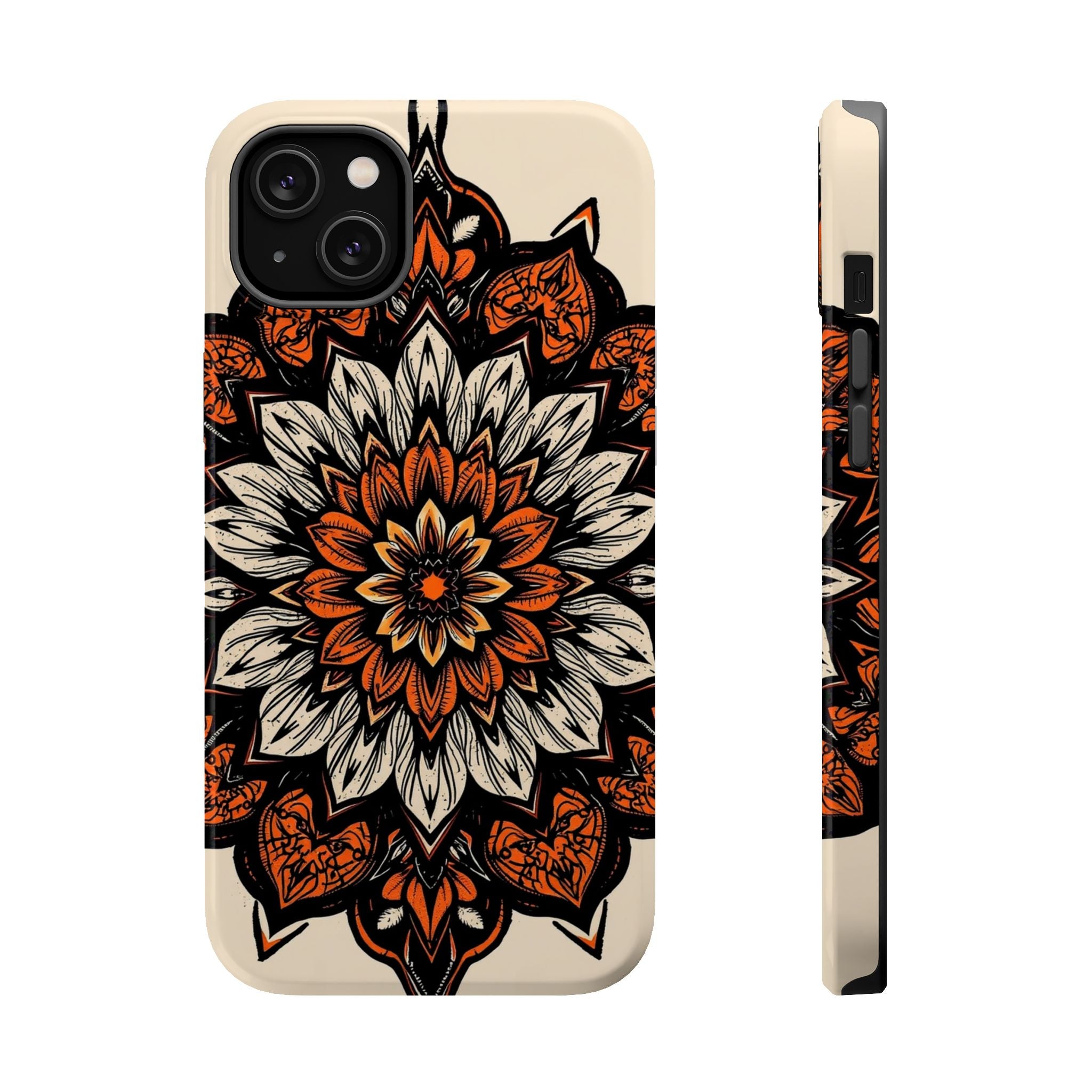 iPhone Burnt Orange And Sand Floral Mandala Slim Snap Cas Carry Case · iPhone Ca