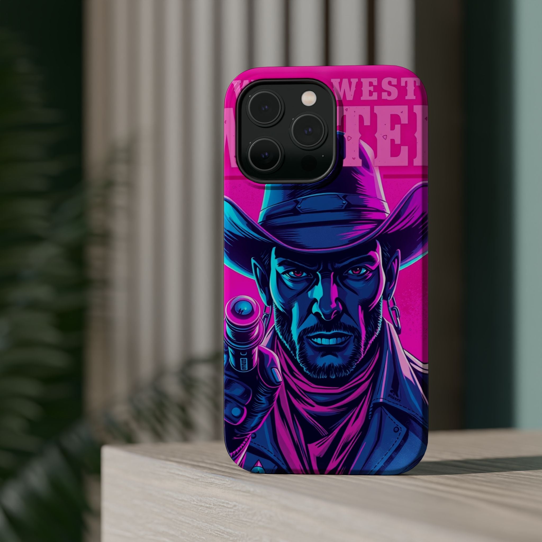 iPhone Wild West Wanted Neon Cyberpunk Slim Everyday Designer Case · iPhone Case