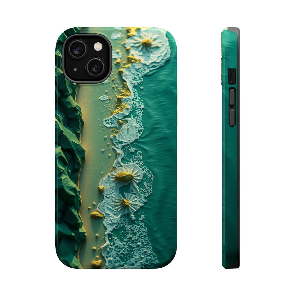 iPhone Emerald Green And Gold Shoreline Aerial Soft iPhone Finish · iPhone Case