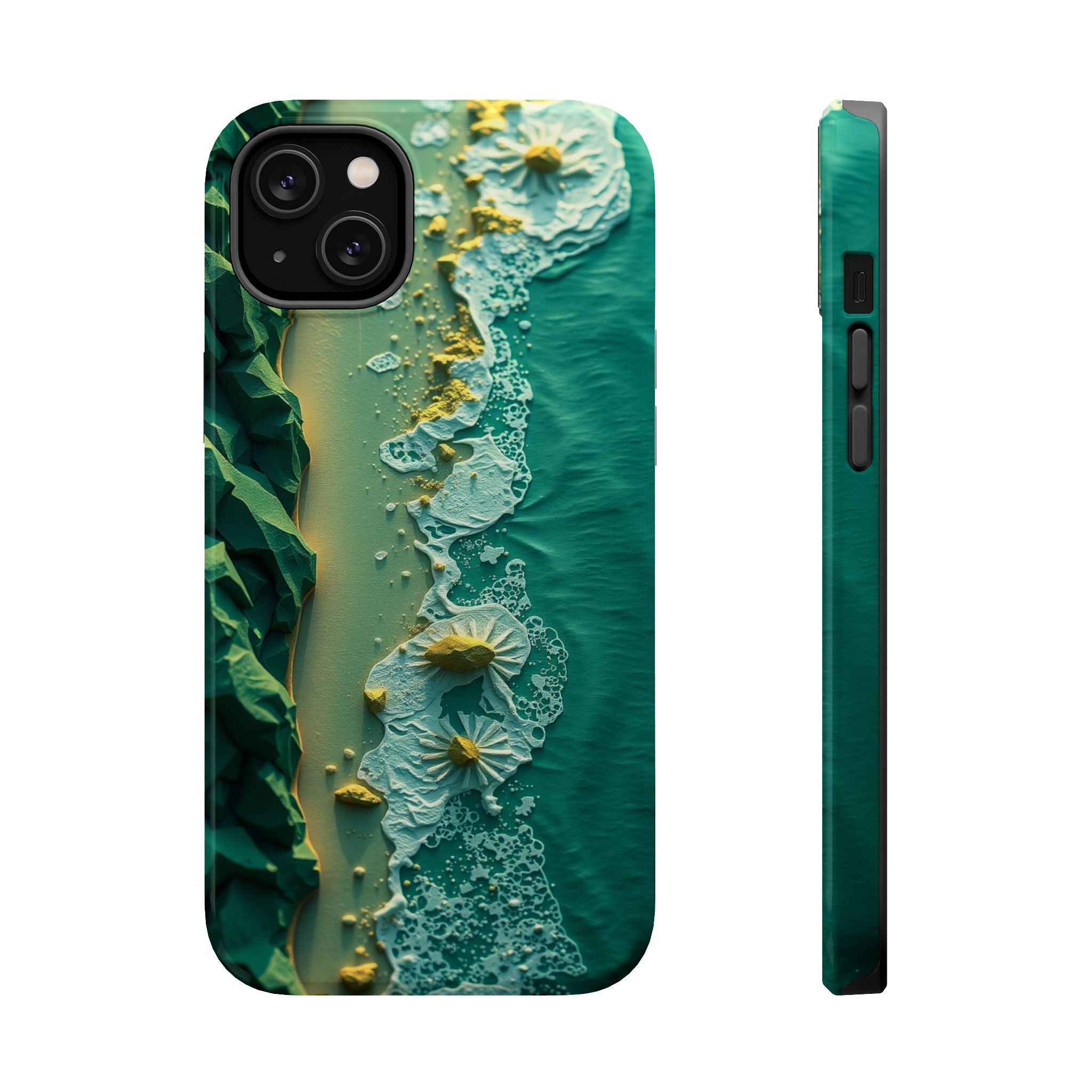 iPhone Emerald Green And Gold Shoreline Aerial Soft iPhone Finish · iPhone Case