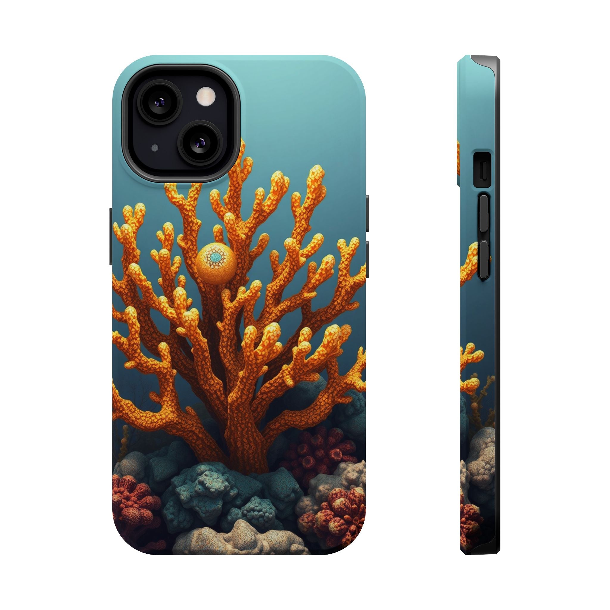 iPhone Mustard And Rust Coral Reef Life Slim Everyday iPhone Designer · iPhone C