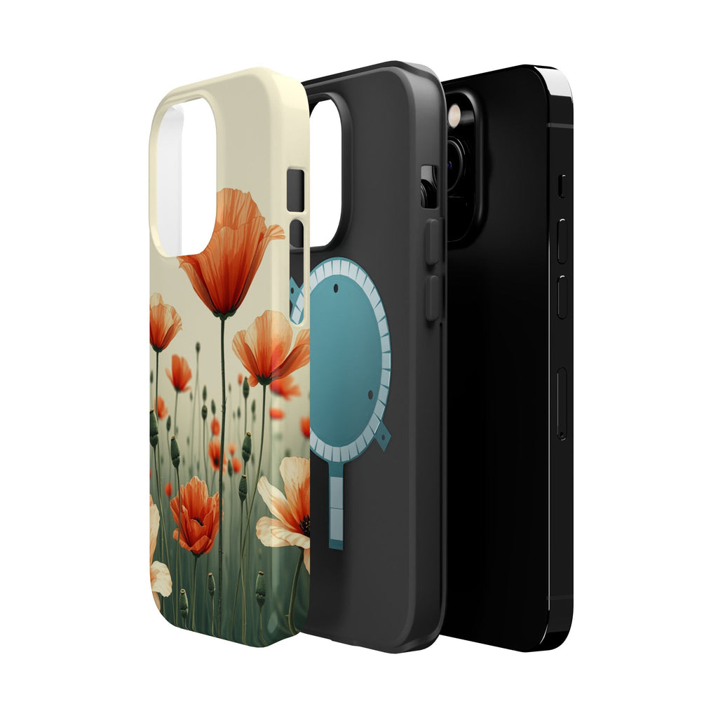 iPhone Sage And Ivory Poppy Field Bold Modern Everyday Snap Case · iPhone Case