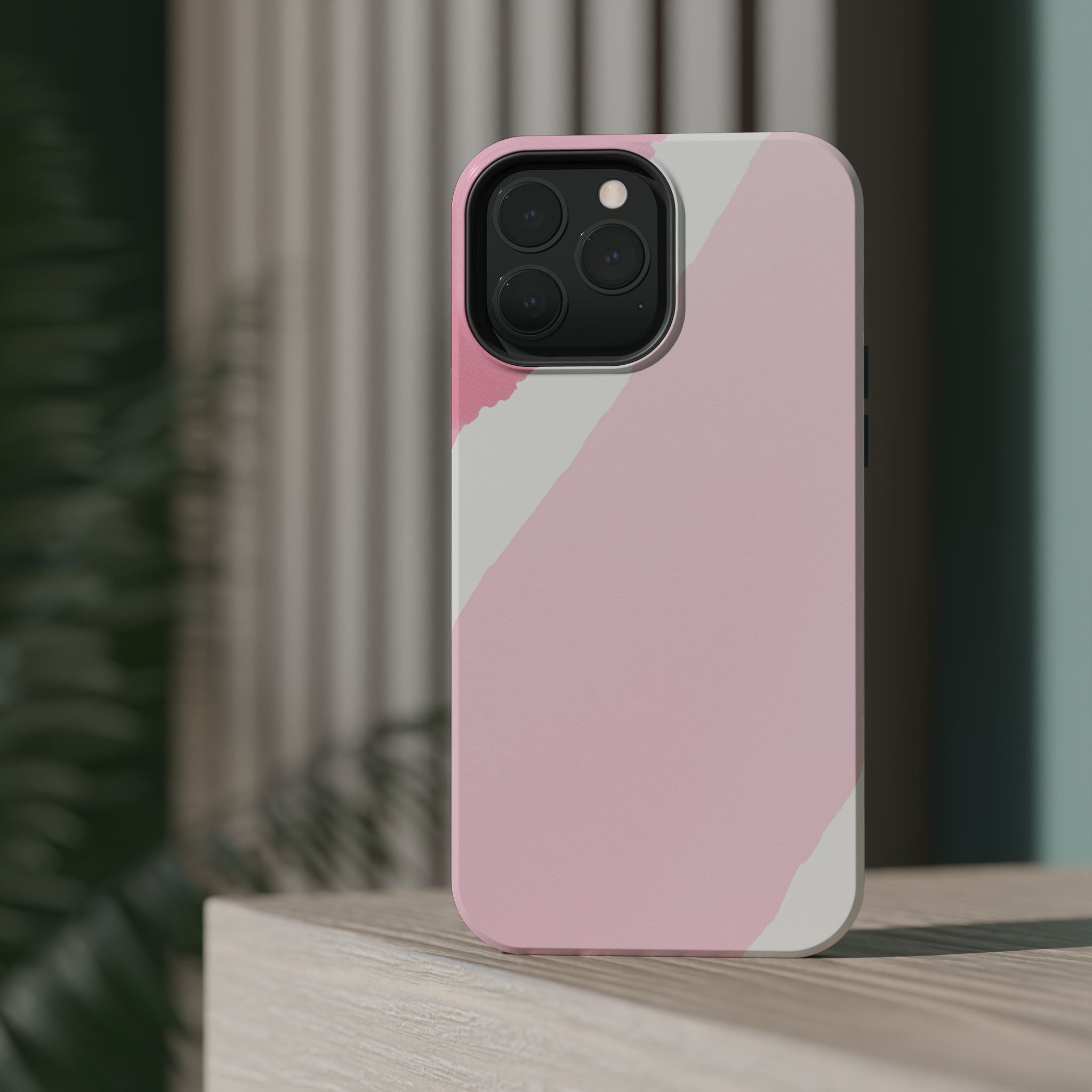 iPhone Rose Pink And Cream Calligraphic Stroke Soft iPhone Finish · iPhone Case