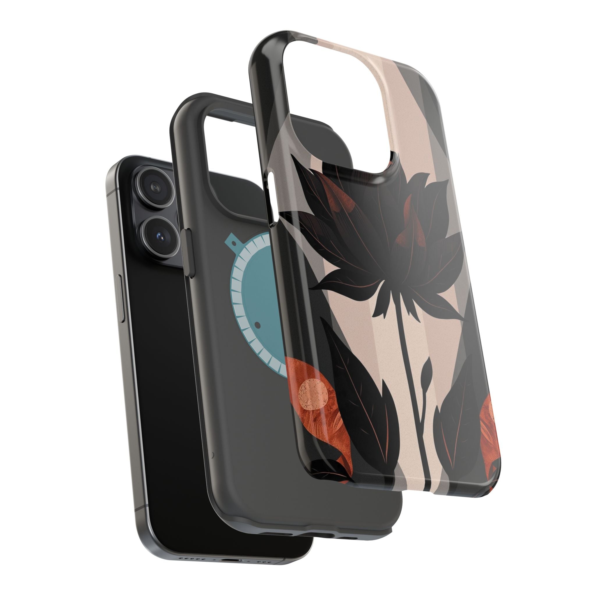 iPhone Charcoal And Copper Floral Silhouette Slim iPhone Everyday · iPhone Case