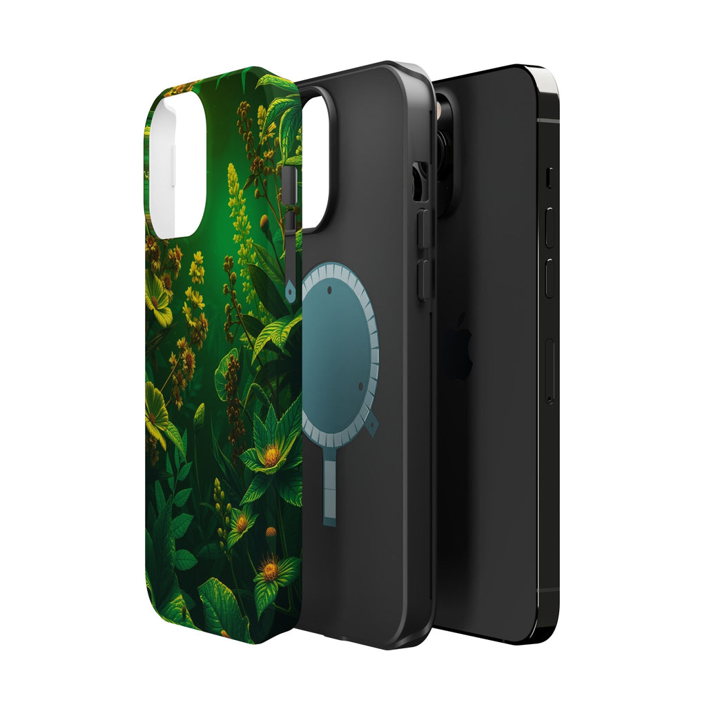 iPhone Emerald Green And Gold Vintage Botanicals Print Slim Snap Case · iPhone C