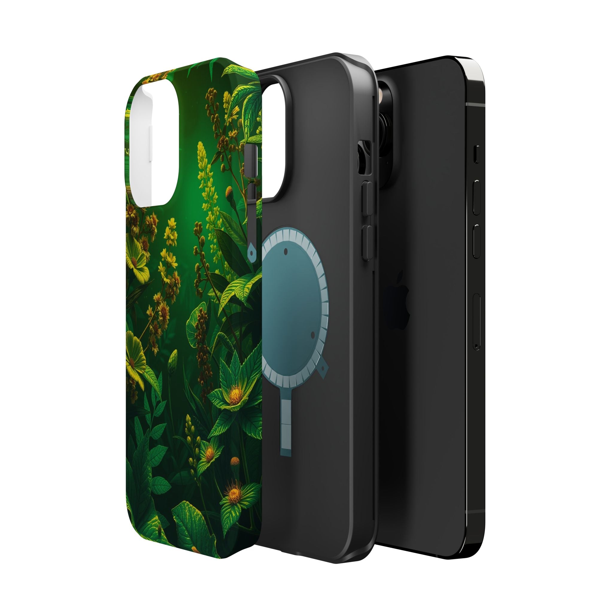 iPhone Emerald Green And Gold Vintage Botanicals Print Slim Snap Case · iPhone C