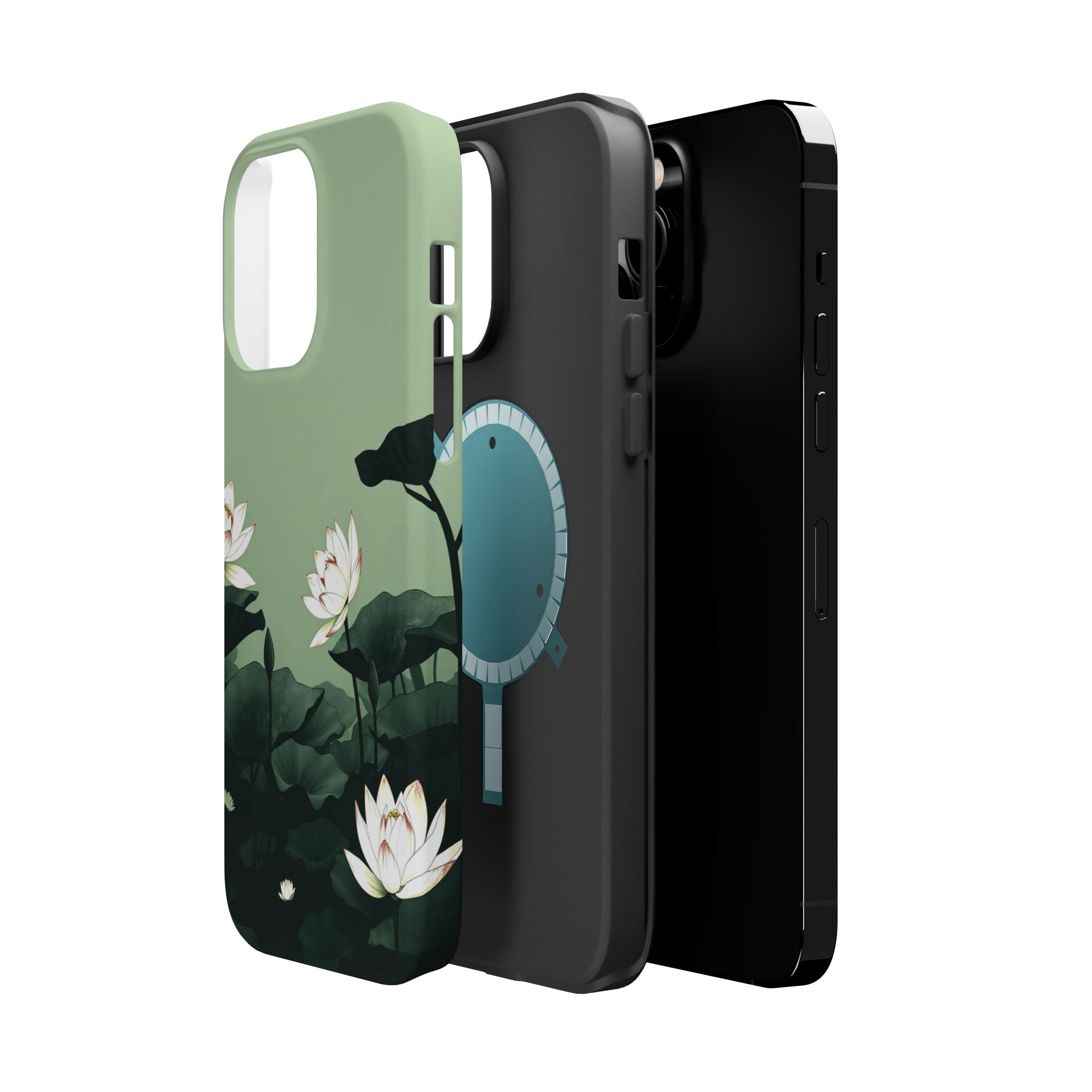iPhone Sage And Ivory Lotus Pond Bold Modern Everyday Snap Case · iPhone Case