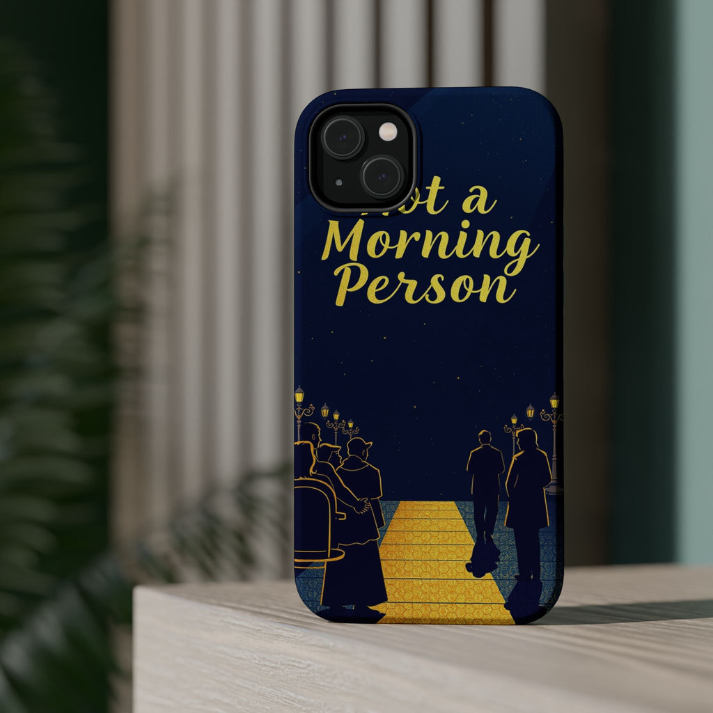 iPhone Midnight Blue And Silver Not a Morning Person Slim Snap Case · iPhone Cas