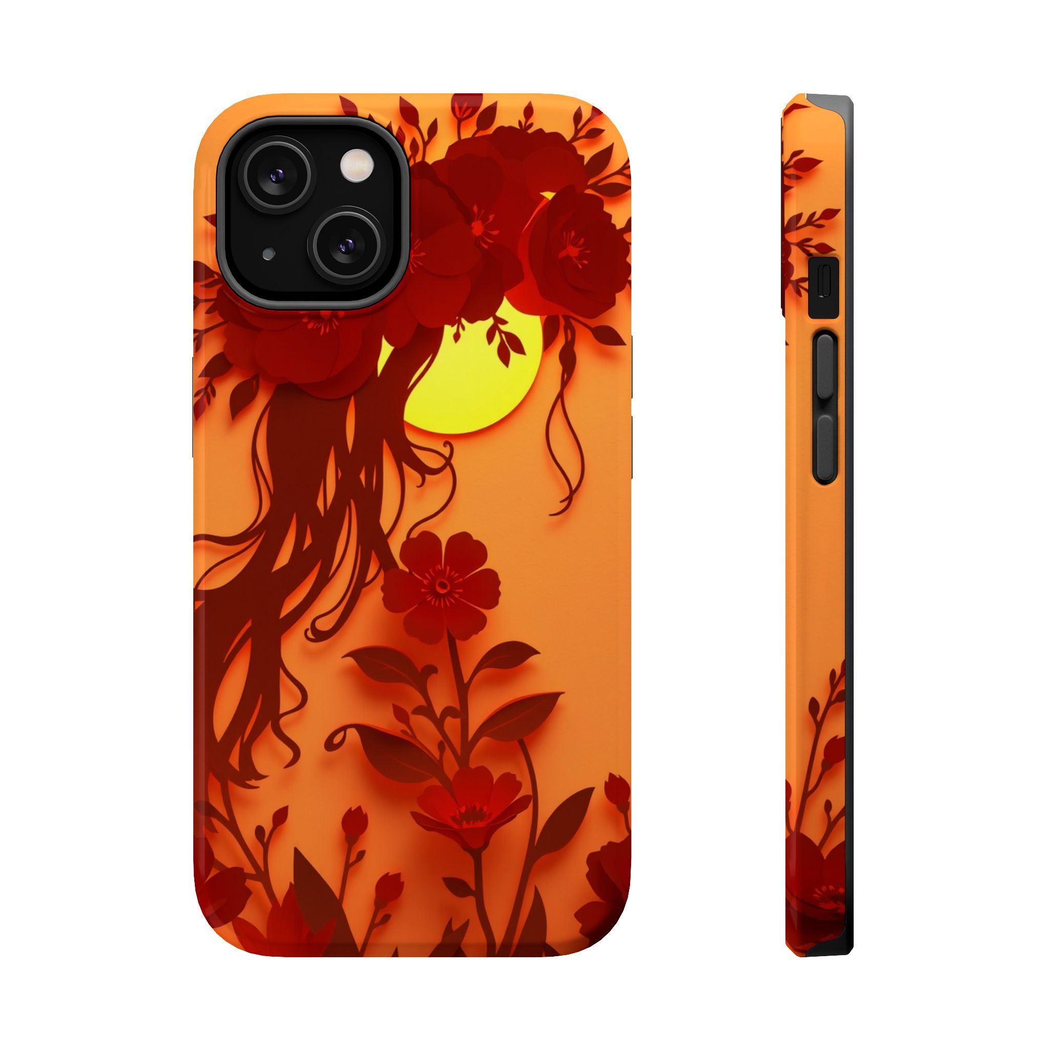 iPhone Sunset Amber And Peach Floral Crown Slim iPhone Everyday · iPhone Case