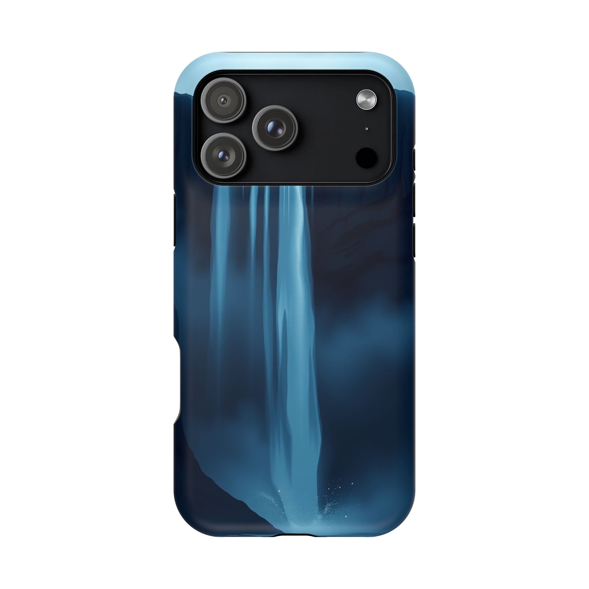 iPhone Midnight Blue And Silver Waterfall Mist Soft iPhone Finish · iPhone Case