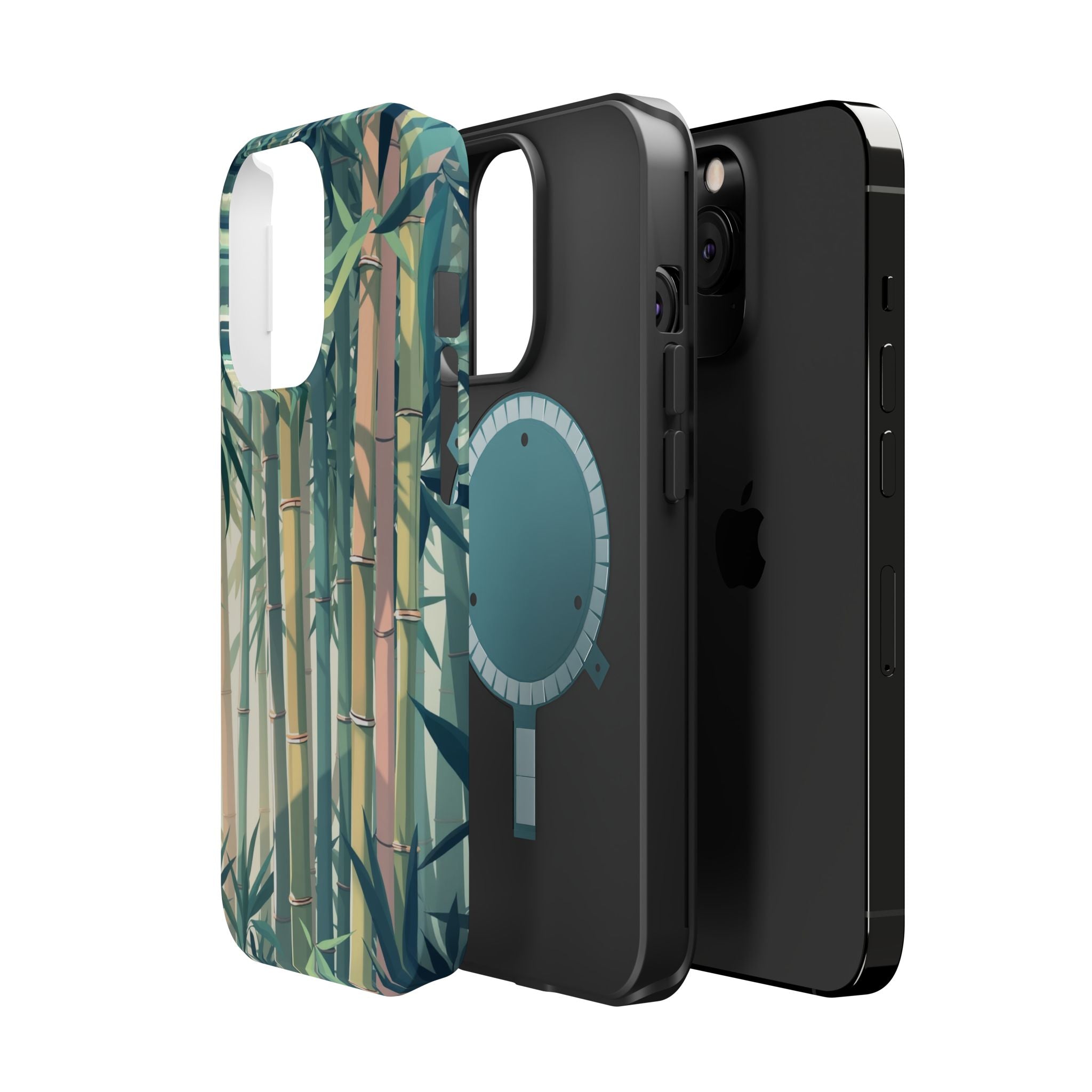 iPhone Mint And Blush Bamboo Grove Bold Modern Everyday Snap Case · iPhone Case
