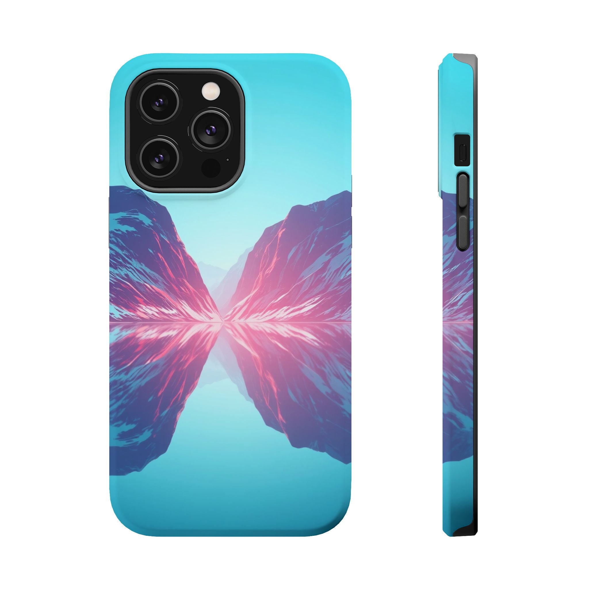 iPhone Cyan And Magenta Fjord Reflection Slim Everyday iPhone 17 · iPhone Case