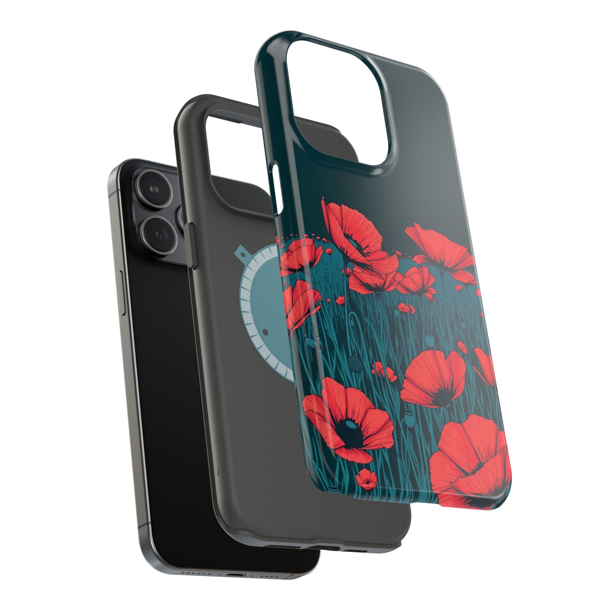 iPhone Poppy Field Dark Gothic Ink Clean Minimal Snap Cas Slim Snap Case · iPhon