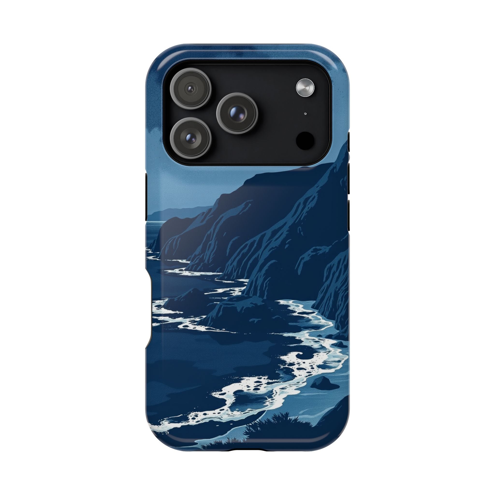 iPhone Midnight Blue And Silver Hibiscus Coast Carry Case Slim Snap Case · iPhon