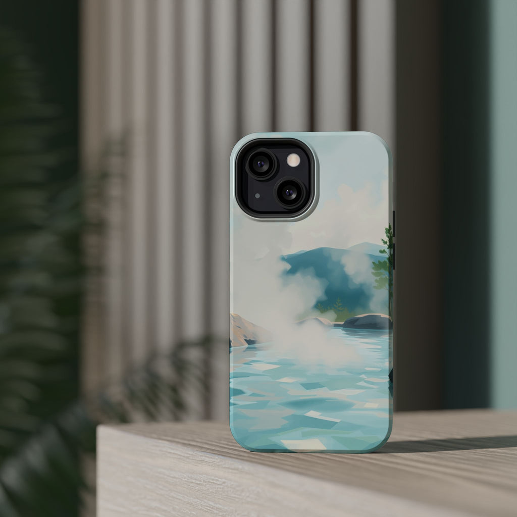 iPhone Mint And Blush Hot Spring Steam Slim Everyday Designer Case · iPhone Case