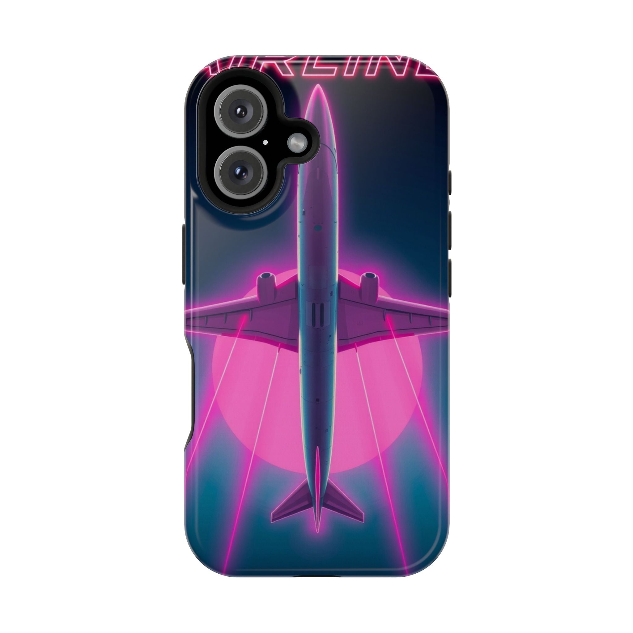 iPhone Cyan And Magenta Retro Airline Poster Slim Everyday Designer Case · iPhon