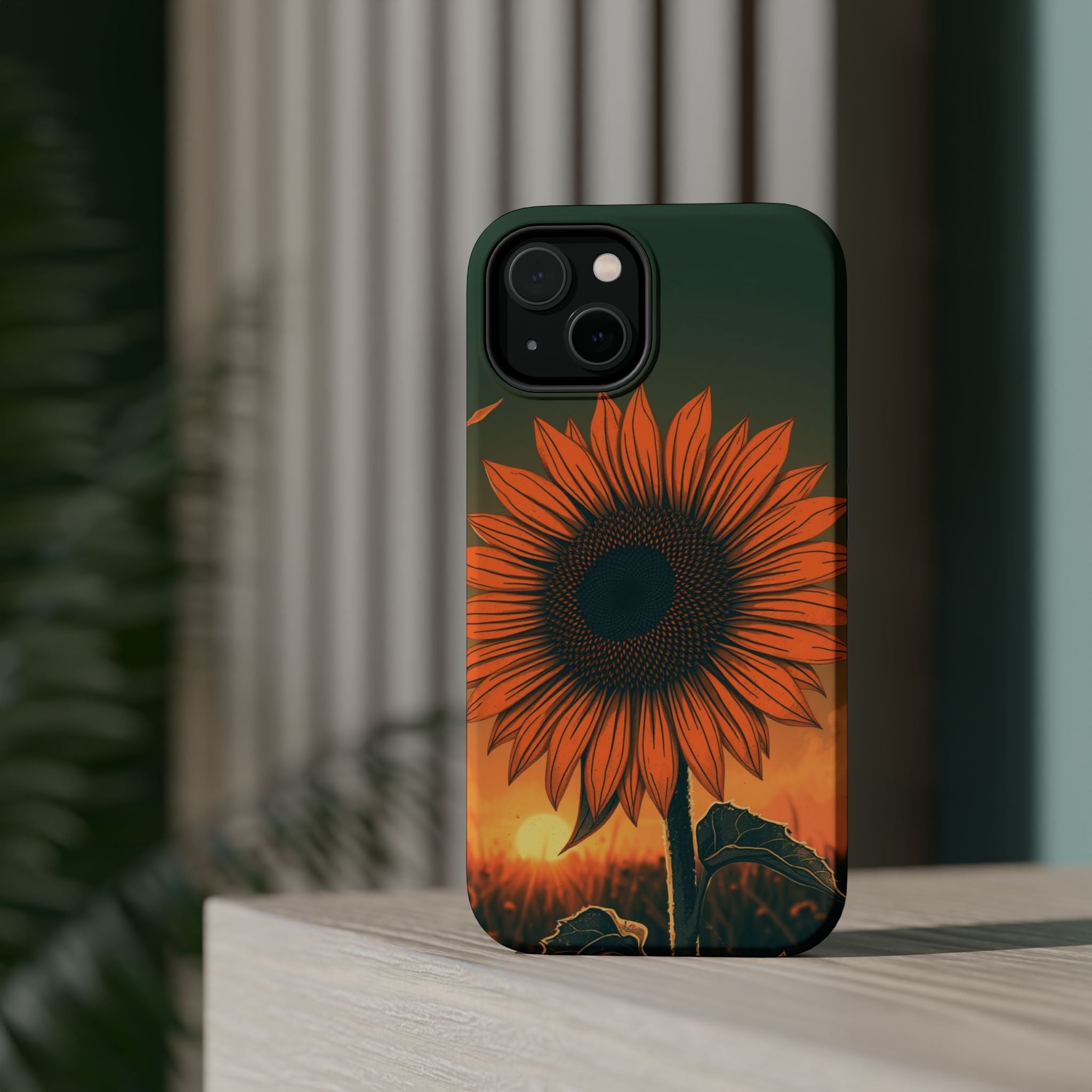 iPhone Charcoal And Copper Sunflower Prairie Slim iPhone Everyday · iPhone Case