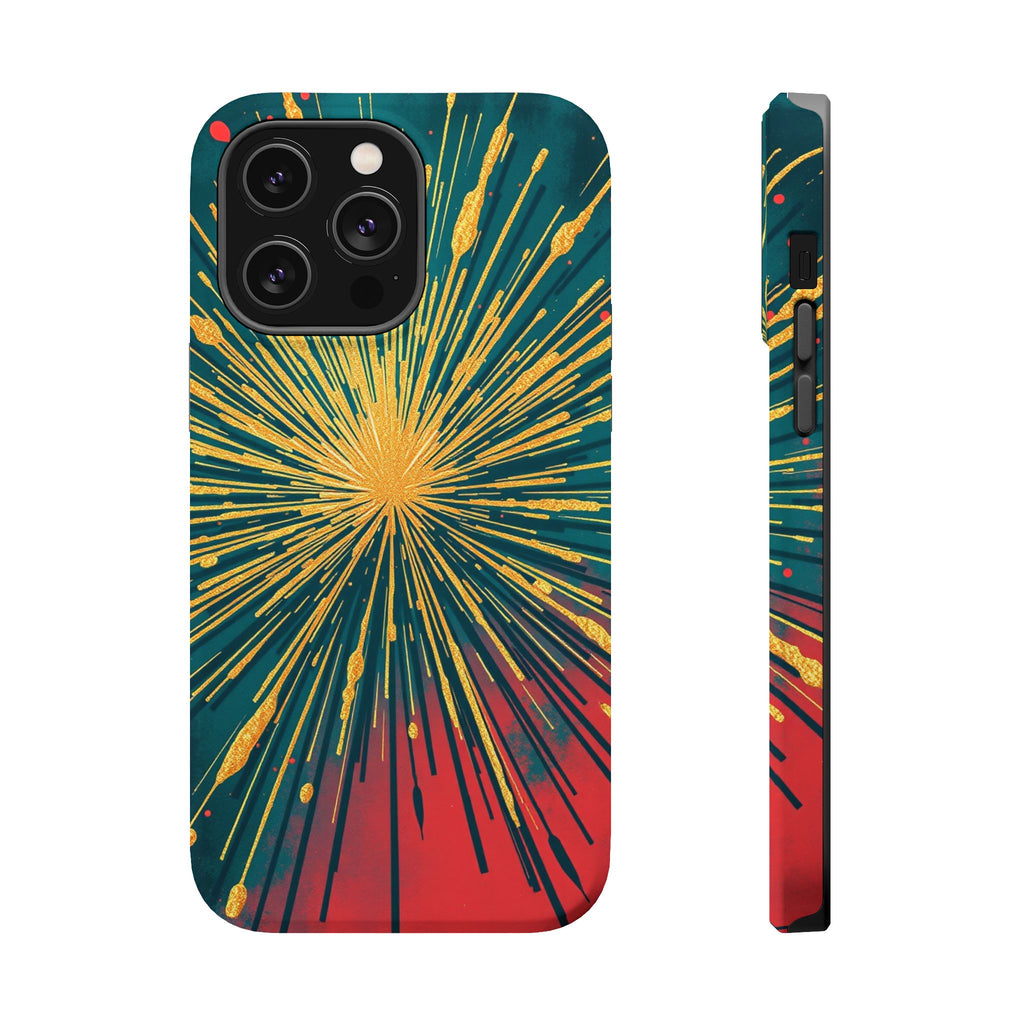 iPhone Gold Foil Burst Dark Gothic Ink Slim Everyday Designer Case · iPhone Case