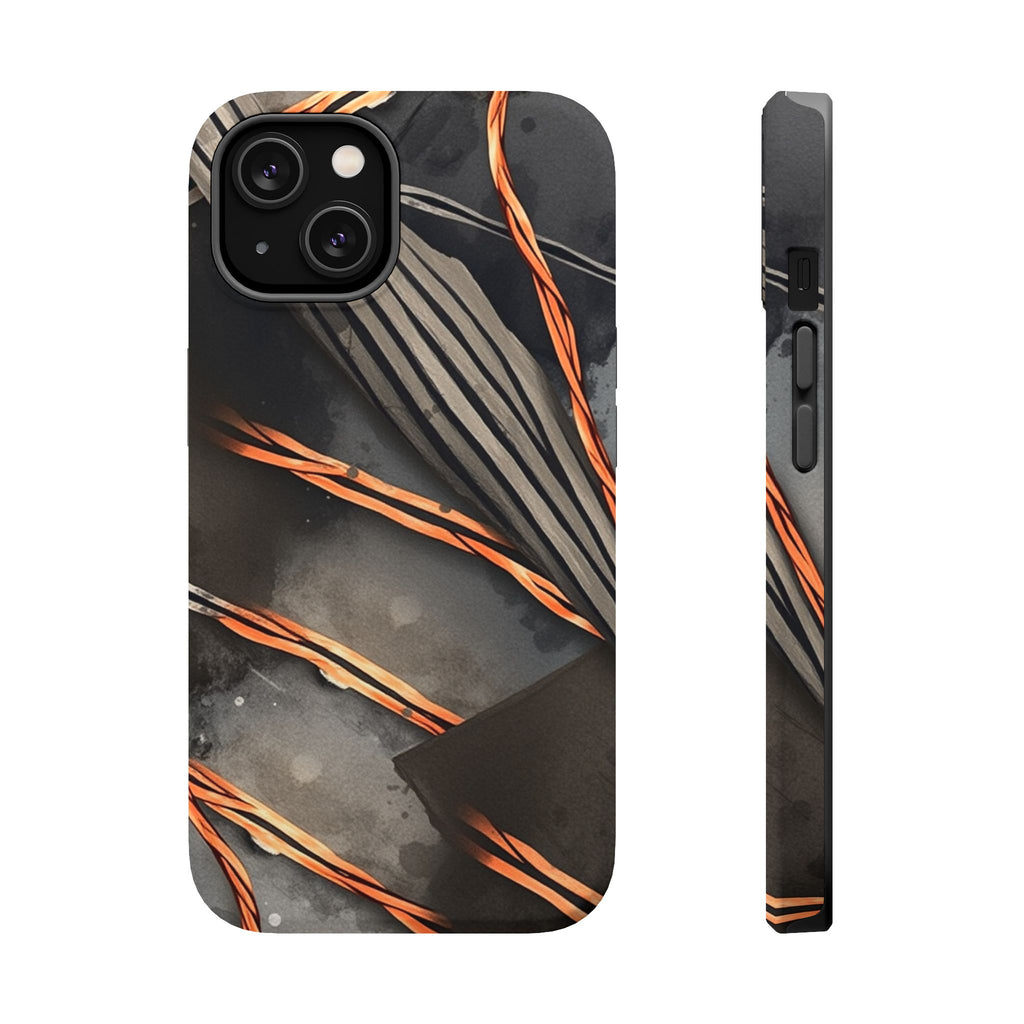 iPhone Charcoal And Copper Thread Pattern Slim iPhone Everyday Designer · iPhone