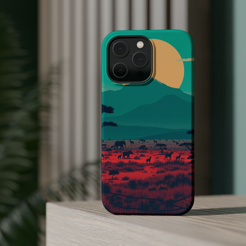 iPhone Savanna Horizon Vintage Retro Poster Slim iPhone Everyday · iPhone Case