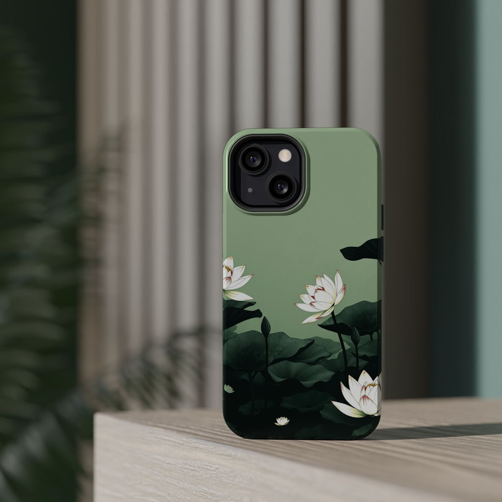 iPhone Sage And Ivory Lotus Pond Bold Modern Everyday Snap Case · iPhone Case