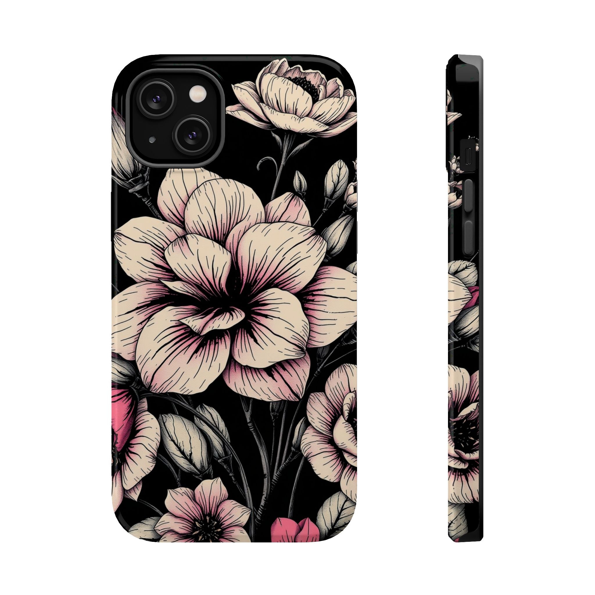 iPhone Floral Dark Academia Gothic Ink Slim Everyday Designer Case · iPhone Case