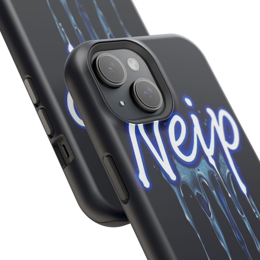 iPhone Midnight Blue And Silver Neon Drip Slim iPhone Everyday Designer · iPhone