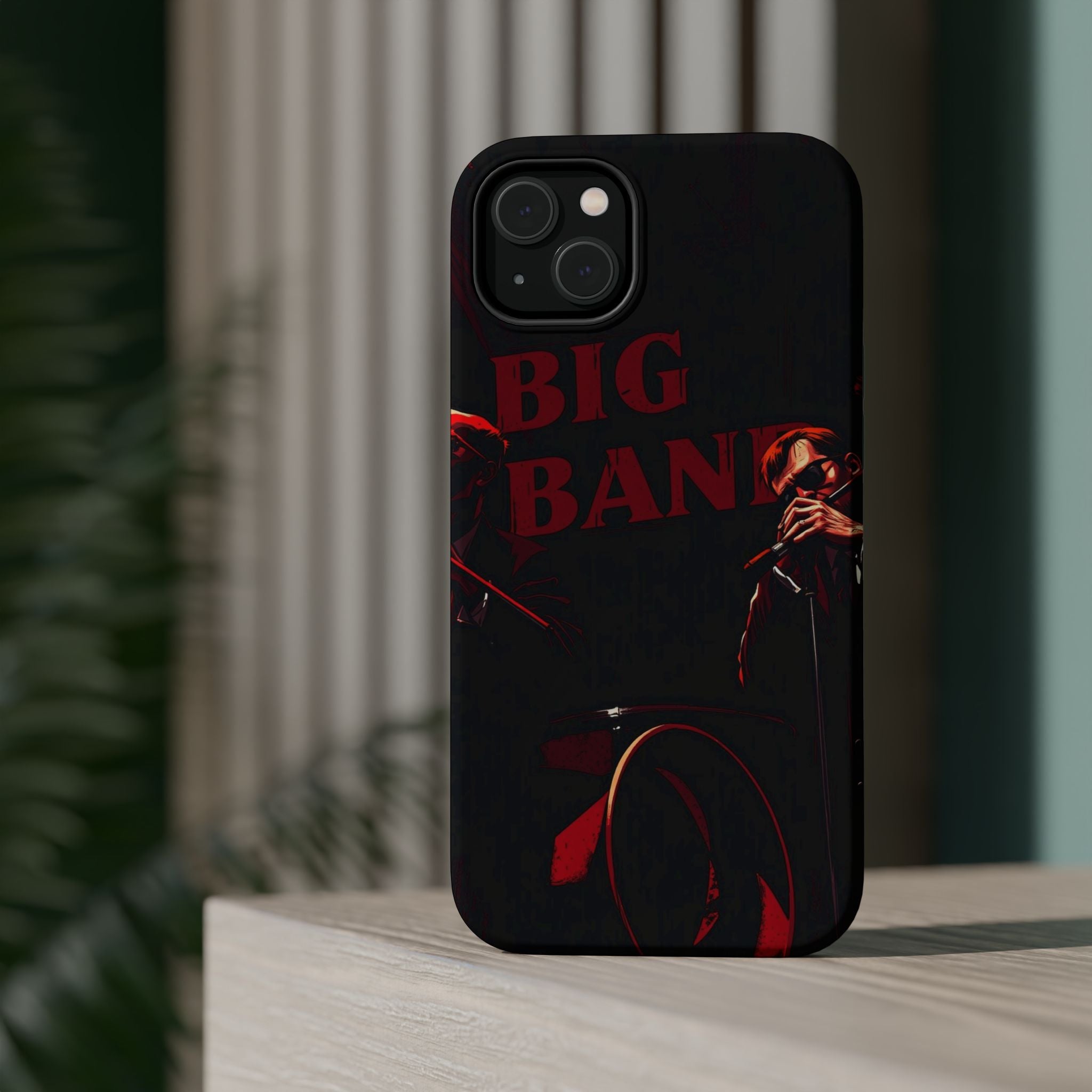 iPhone Black And Crimson Big Band Era Slim Everyday Designer Case · iPhone Case