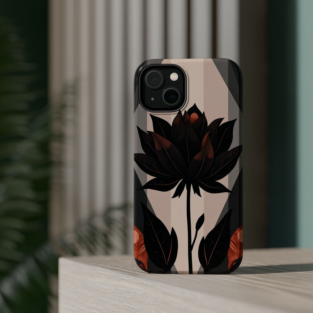iPhone Charcoal And Copper Floral Silhouette Slim iPhone Everyday · iPhone Case
