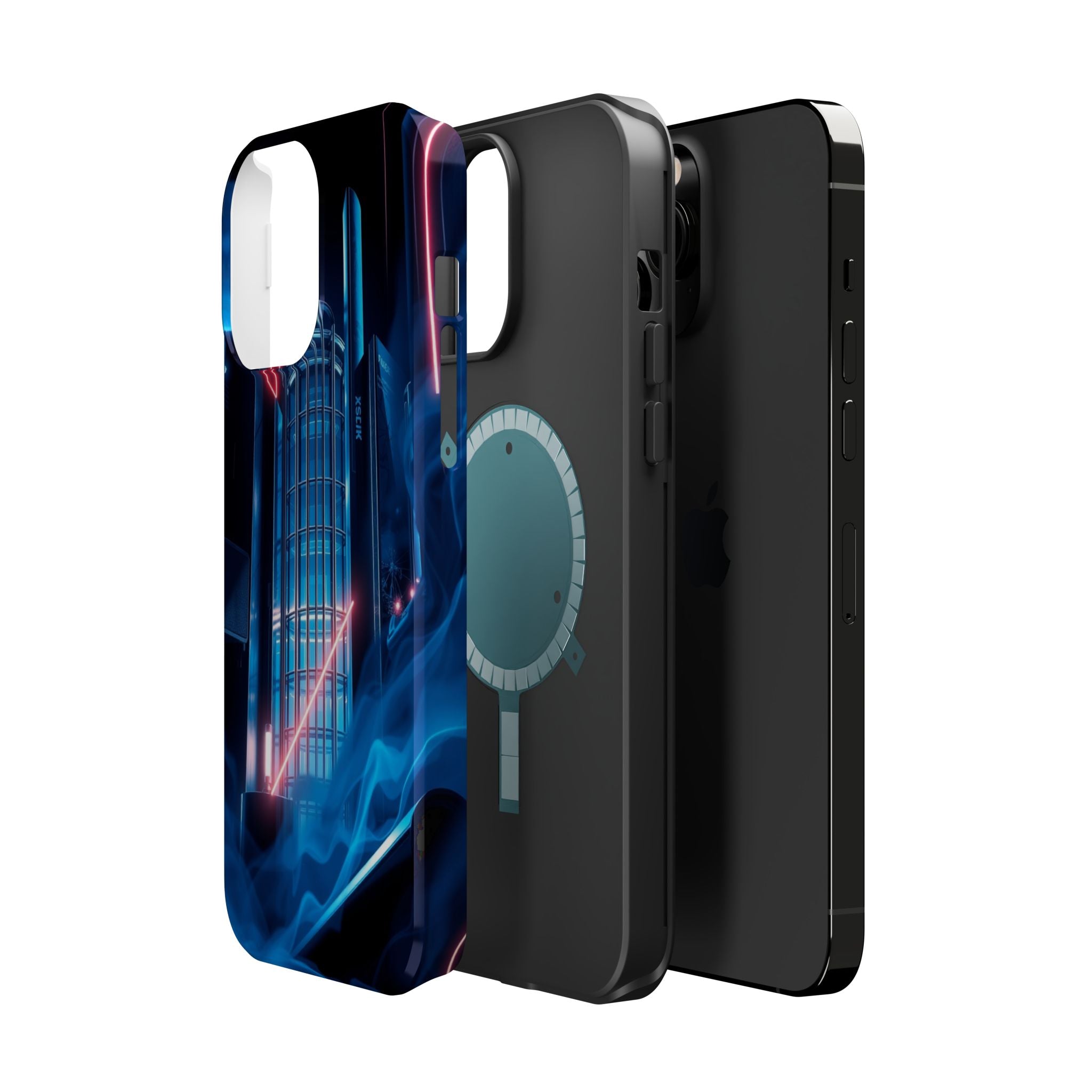 iPhone Midnight Blue And Silver Bauhaus Composition Slim Snap Case · iPhone Case
