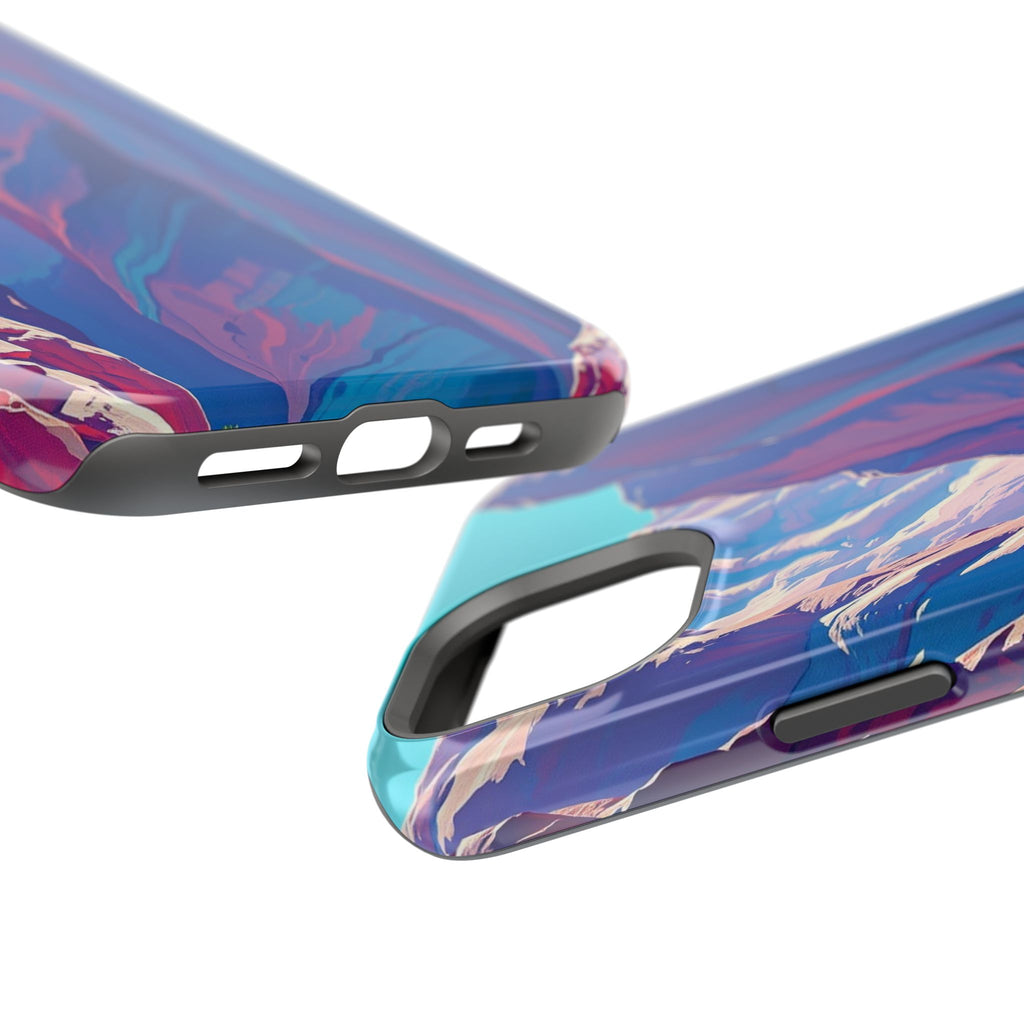 iPhone Cyan And Magenta Canyon Wall Slim Everyday Designer Case · iPhone Case