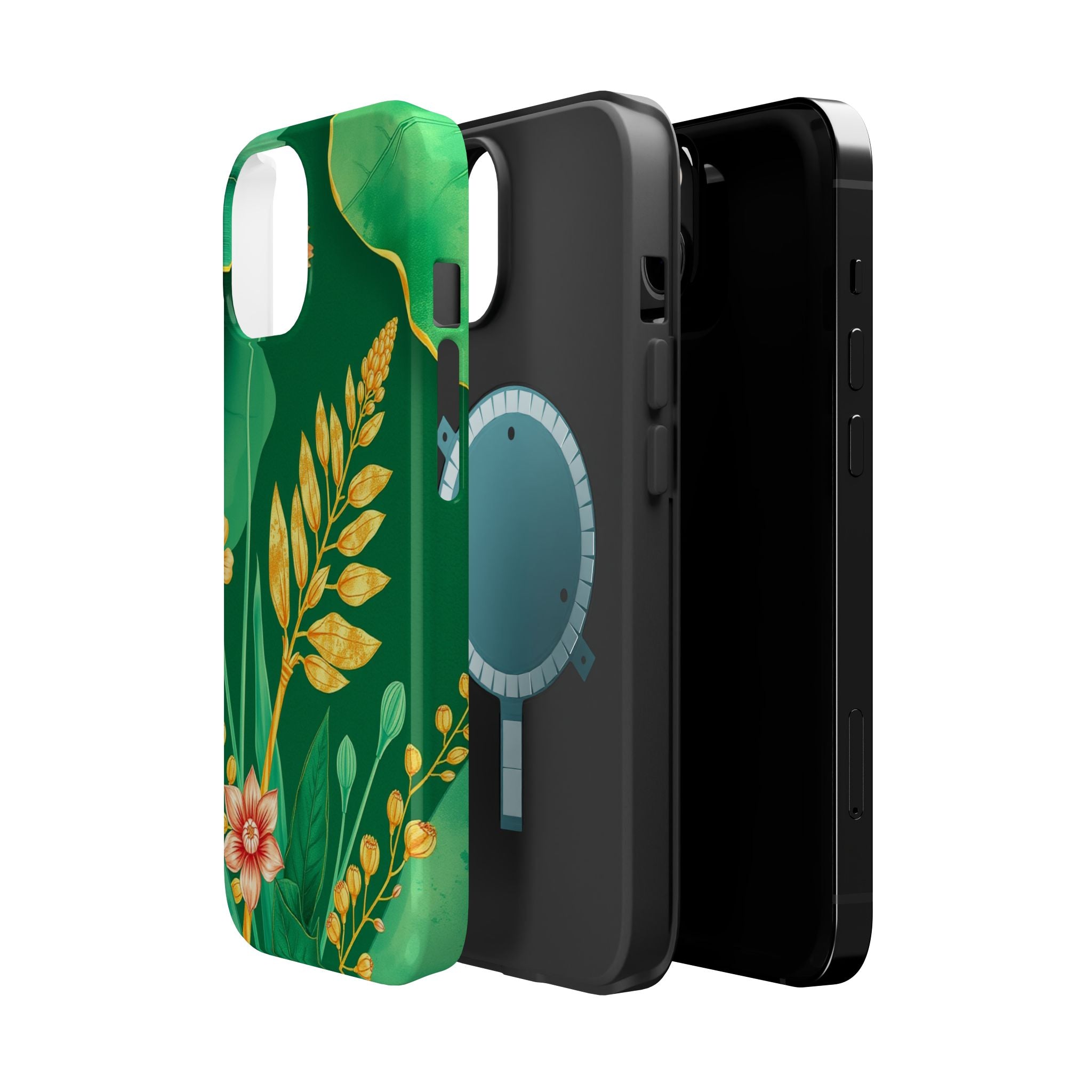 iPhone Emerald Green And Gold Botanical Illustration Ga Slim Snap Case · iPhone