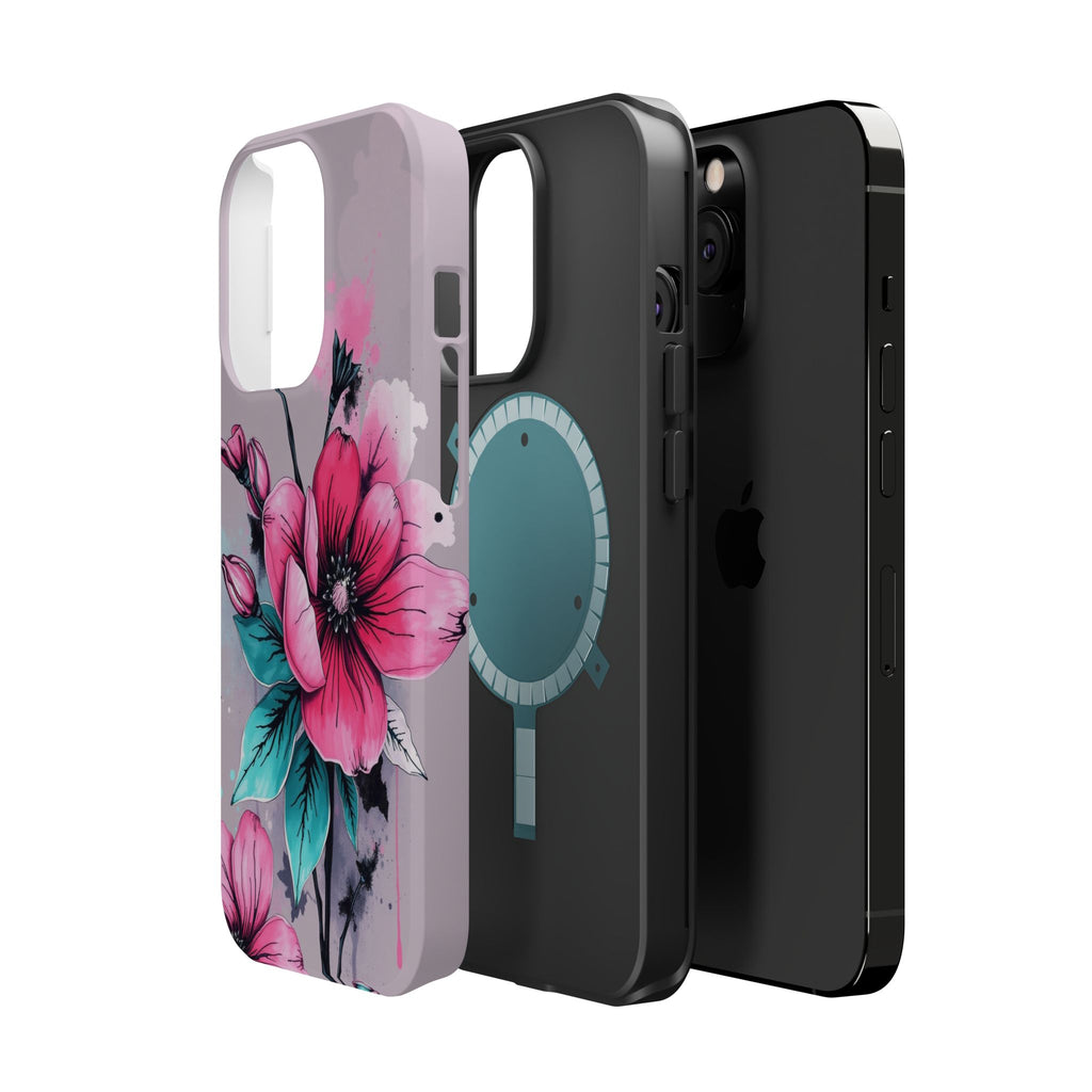 iPhone Mint And Blush Floral Ink Wash Slim Everyday Designer Case · iPhone Case