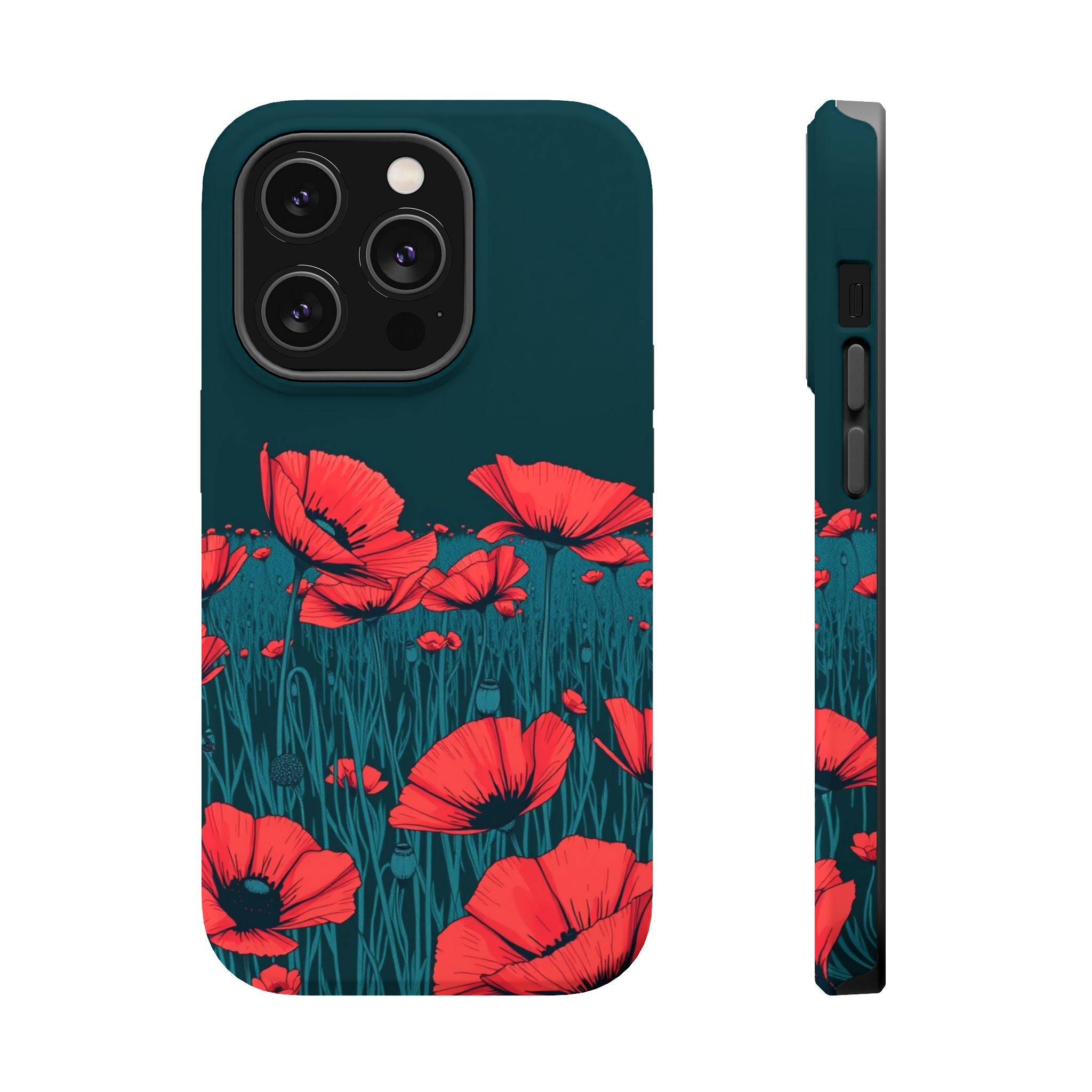 iPhone Poppy Field Dark Gothic Ink Clean Minimal Snap Cas Slim Snap Case · iPhon