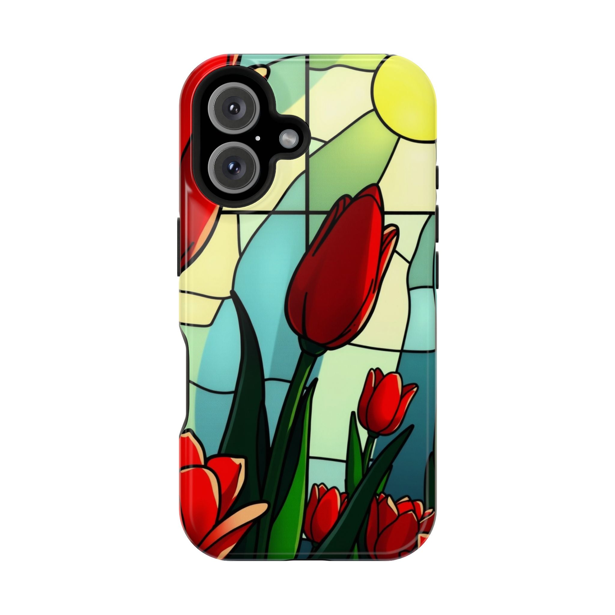 iPhone Tulip Row Stained Glass Slim Everyday Designer Case · iPhone Case