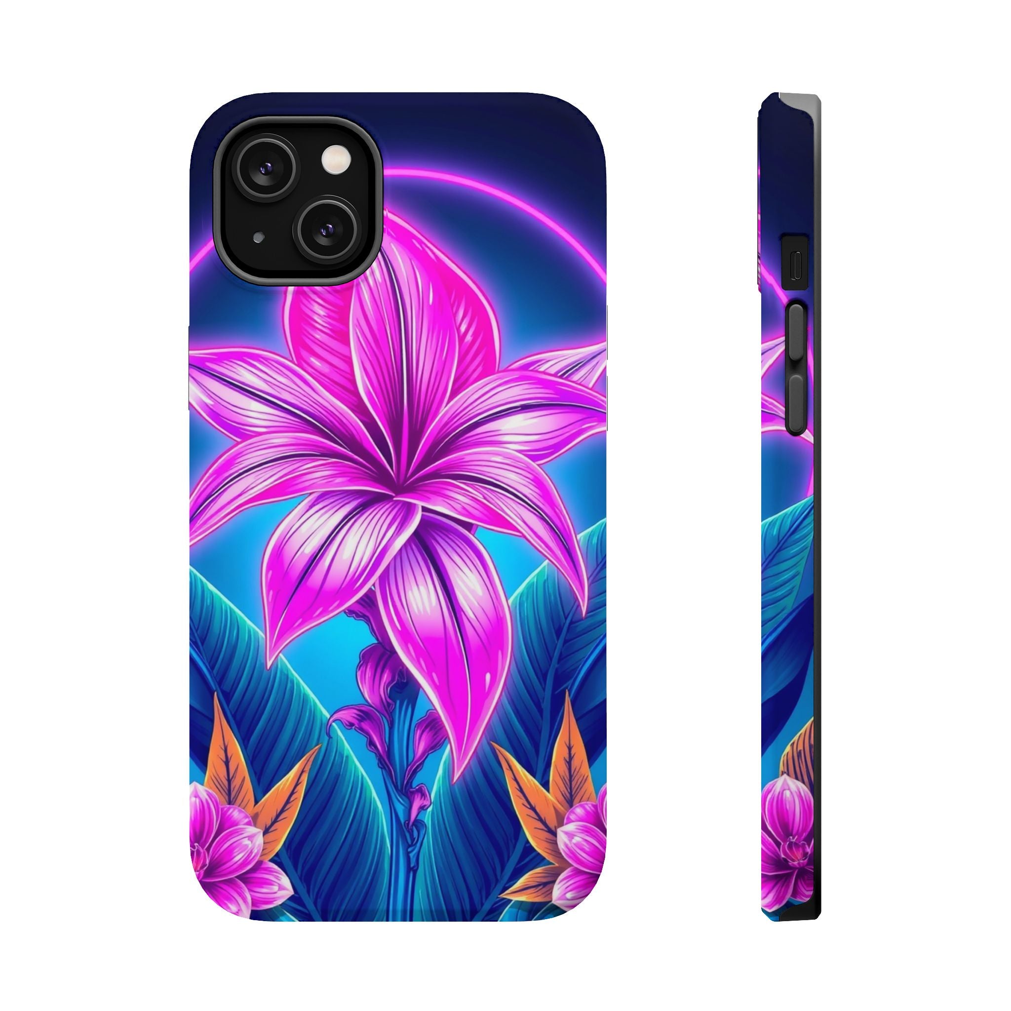 iPhone Tropical Bloom Neon Cyberpunk Slim Everyday Designer Case · iPhone Case