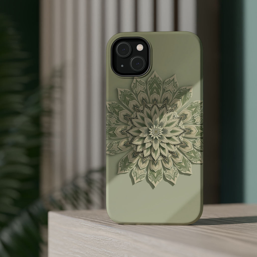 iPhone Sage And Ivory Floral Mandala Slim Everyday Designer Case · iPhone Case