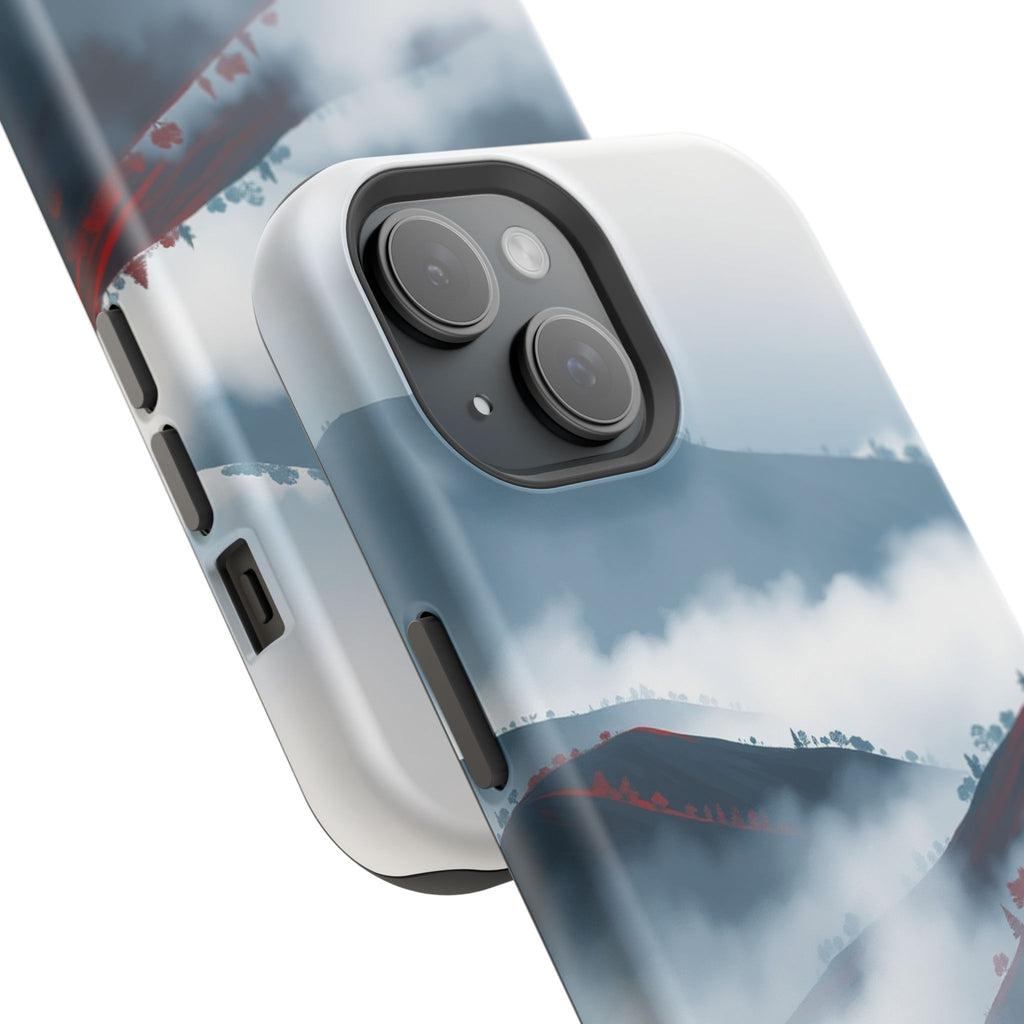 iPhone Black And Crimson Fog Rolling Over Hills Soft iPhone Finish · iPhone Case
