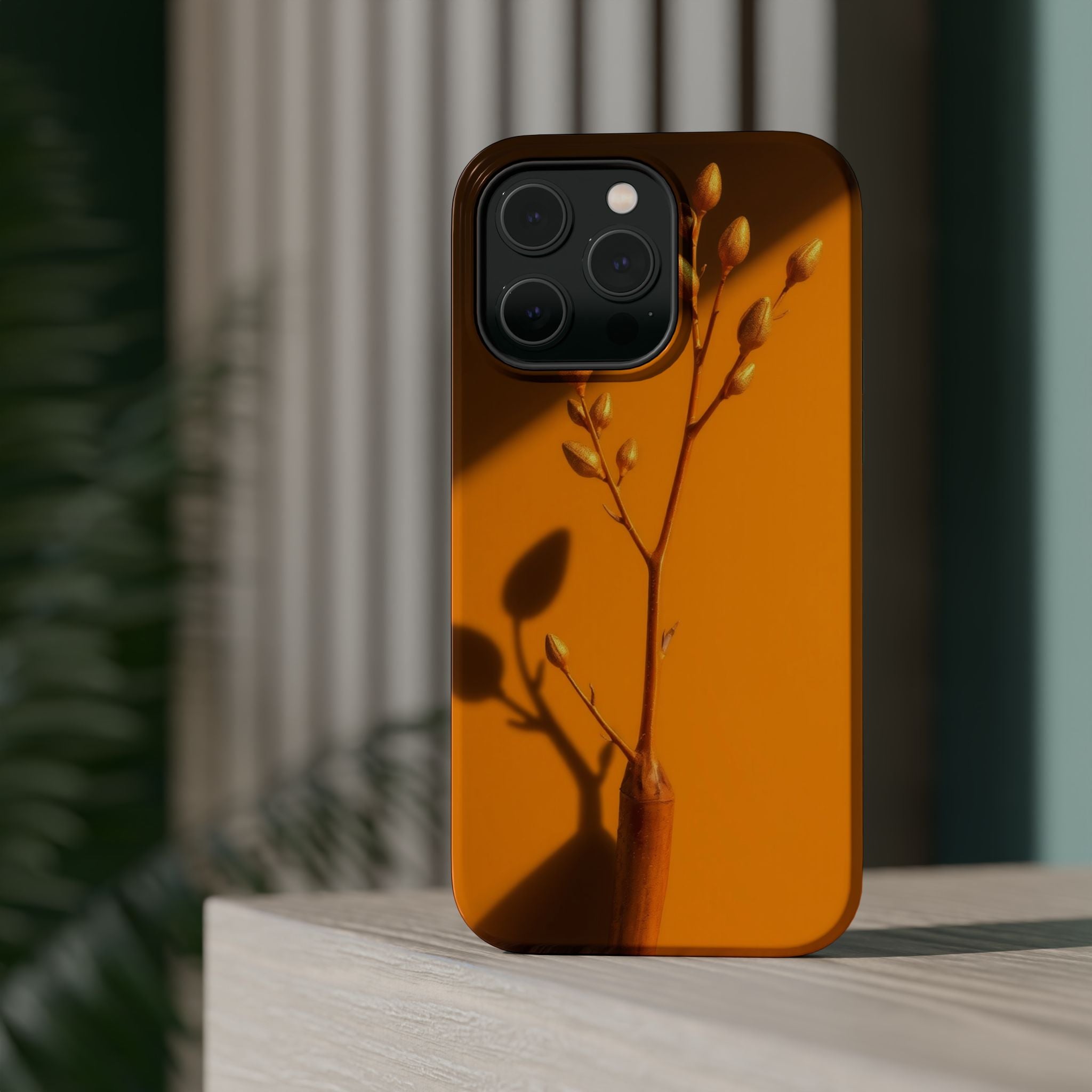 iPhone Mustard And Rust Minimalist Stem Slim Everyday iPhone Designer · iPhone C