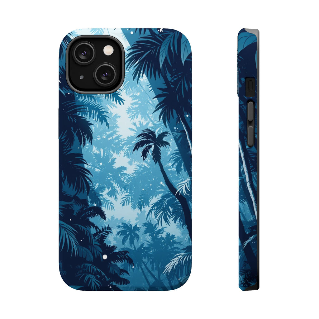iPhone Midnight Blue And Silver Rainforest Canopy Slim iPhone 16 · iPhone Case