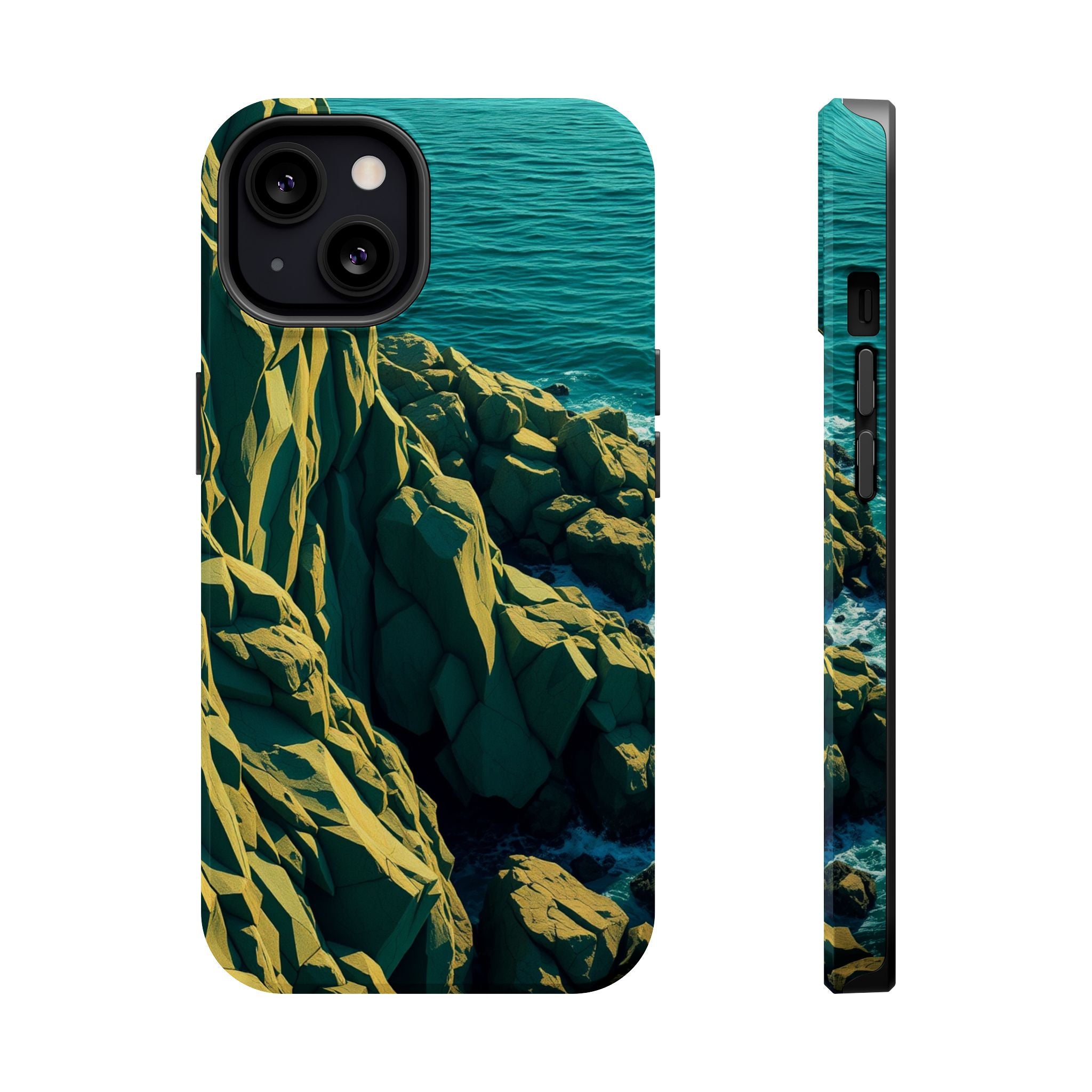 iPhone Emerald Green And Gold Rocky Coastline Slim iPhone Everyday · iPhone Case