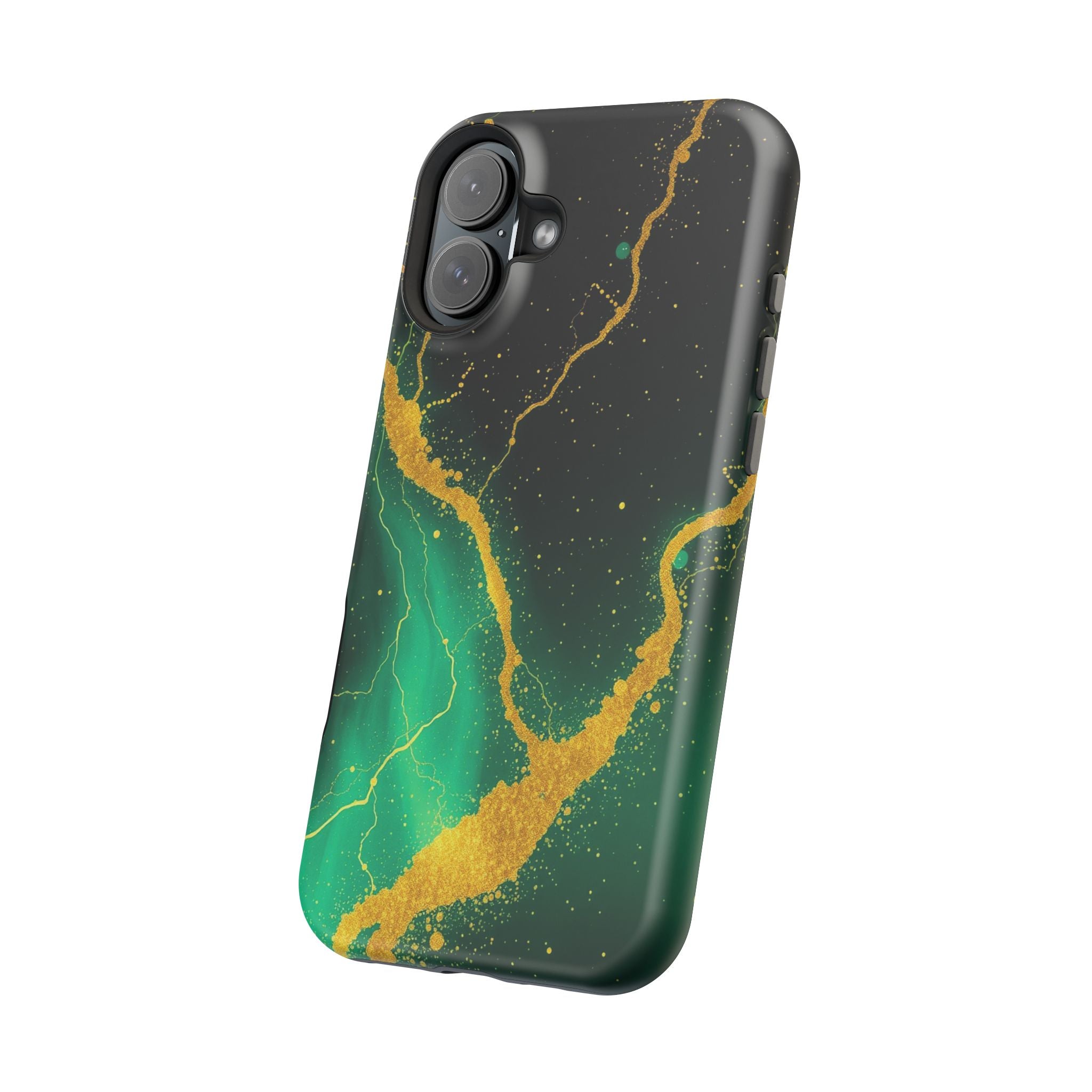 iPhone Emerald Green And Gold Petal Storm Slim iPhone Everyday Designer · iPhone