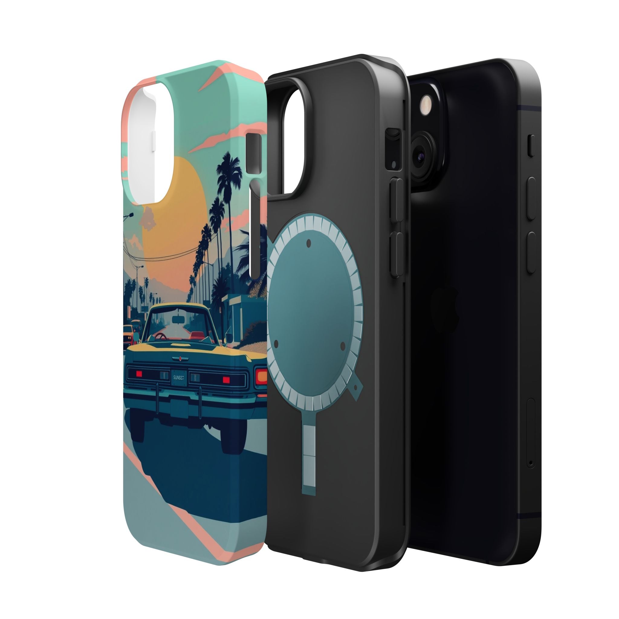 iPhone Sunset Drive 80s Pop Art Bold Slim Everyday Designer Case · iPhone Case