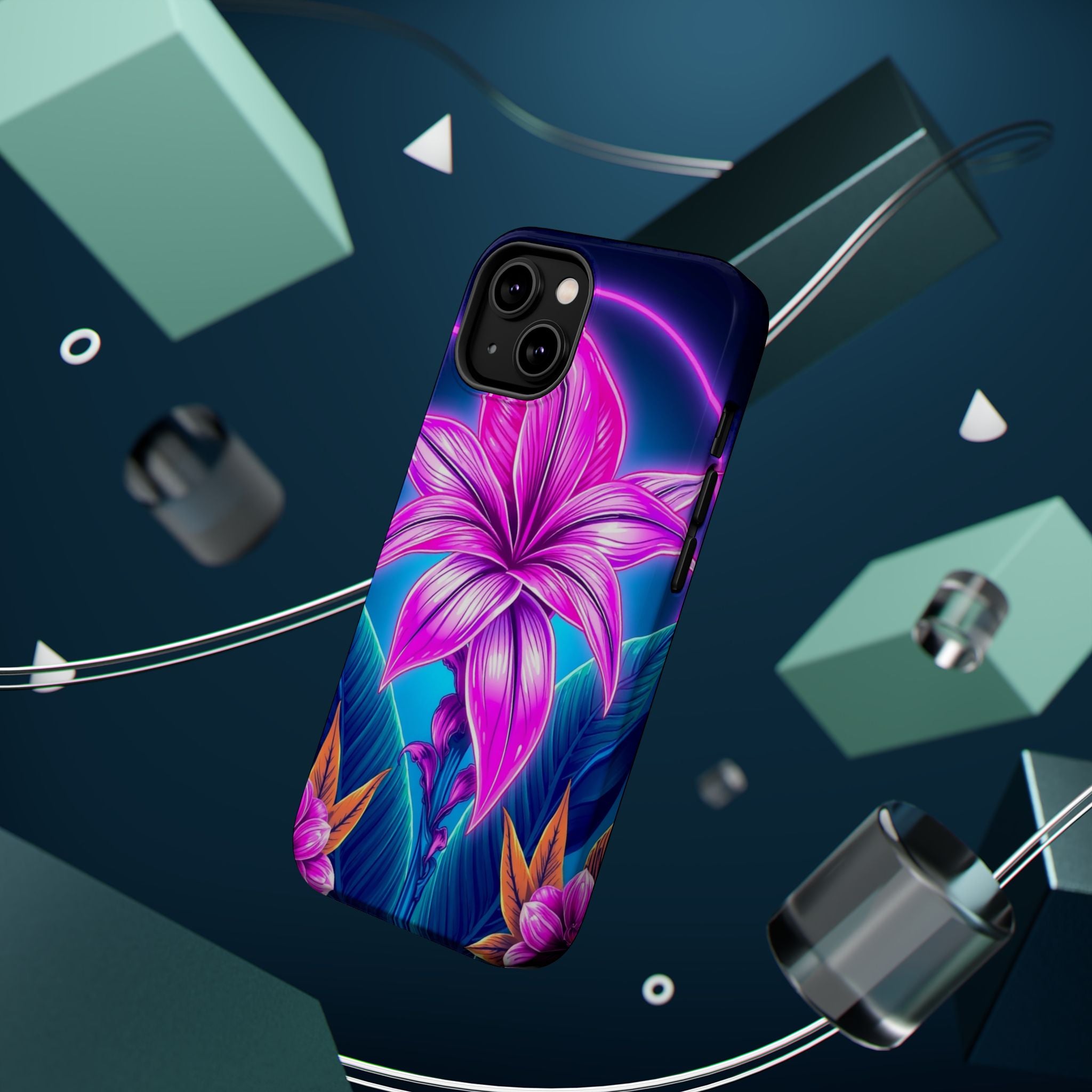 iPhone Tropical Bloom Neon Cyberpunk Slim Everyday Designer Case · iPhone Case