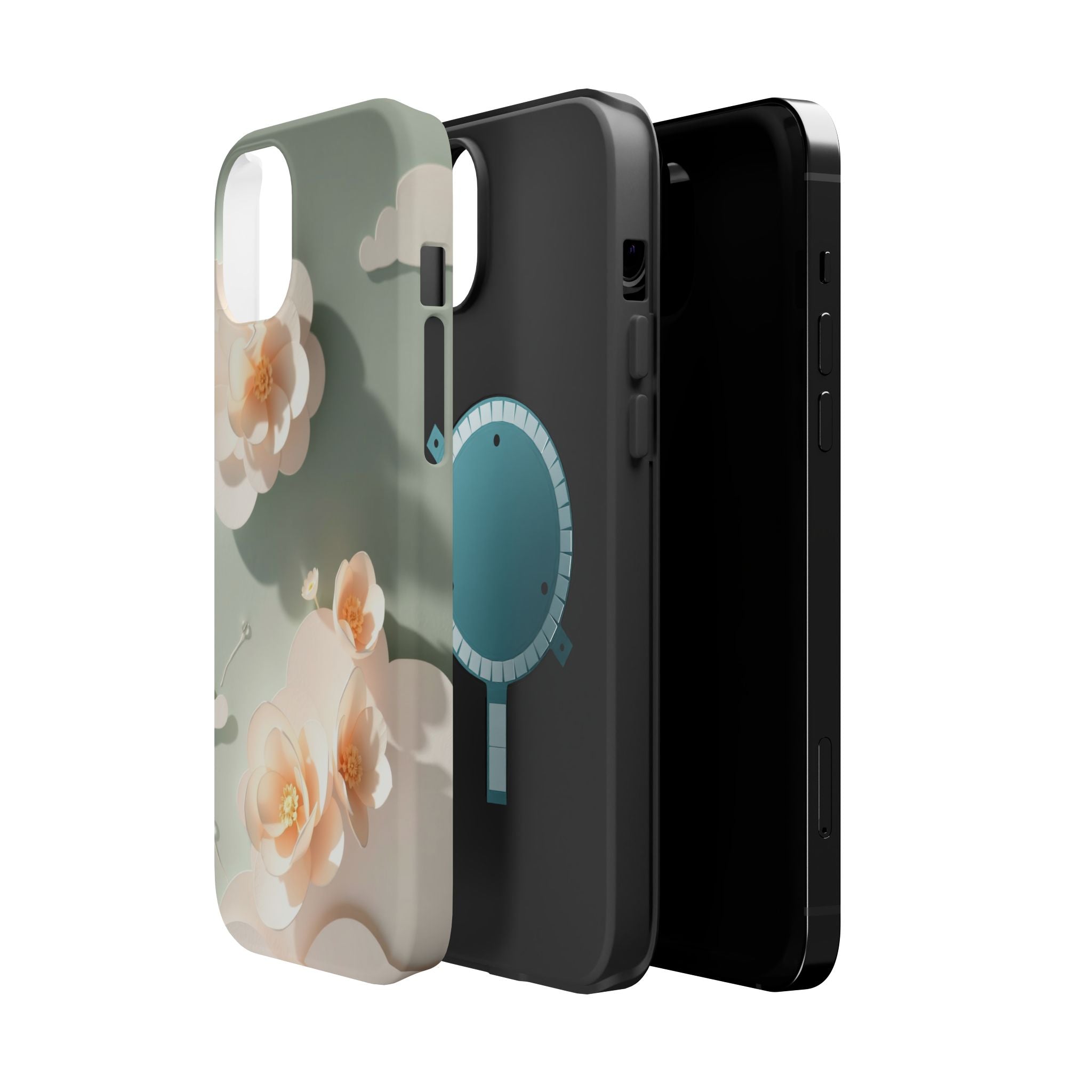 iPhone Sage And Ivory Pastel Floral Cloud Slim iPhone Everyday Designer · iPhone